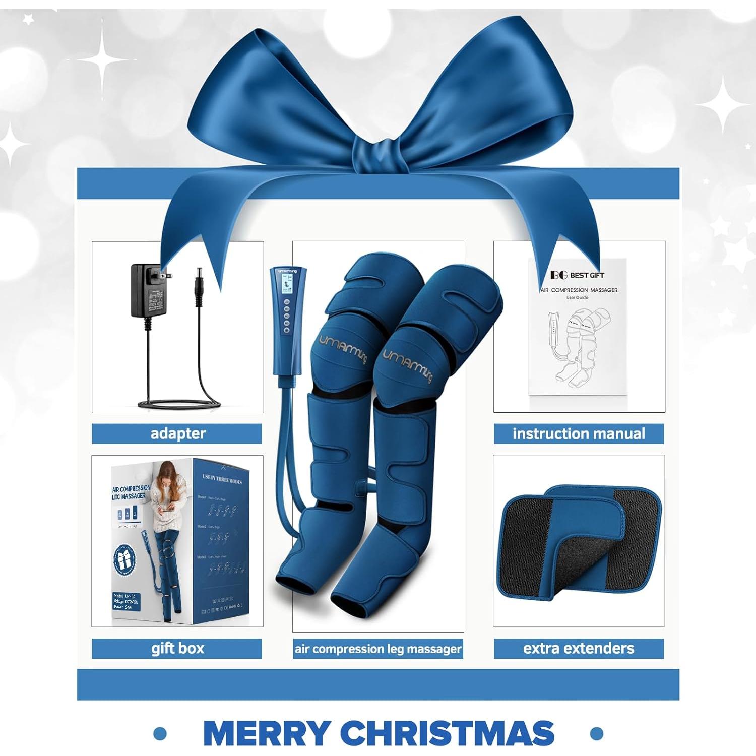 Masajeador de Piernas UMARMUNG con Calor y Compresión Ajustable