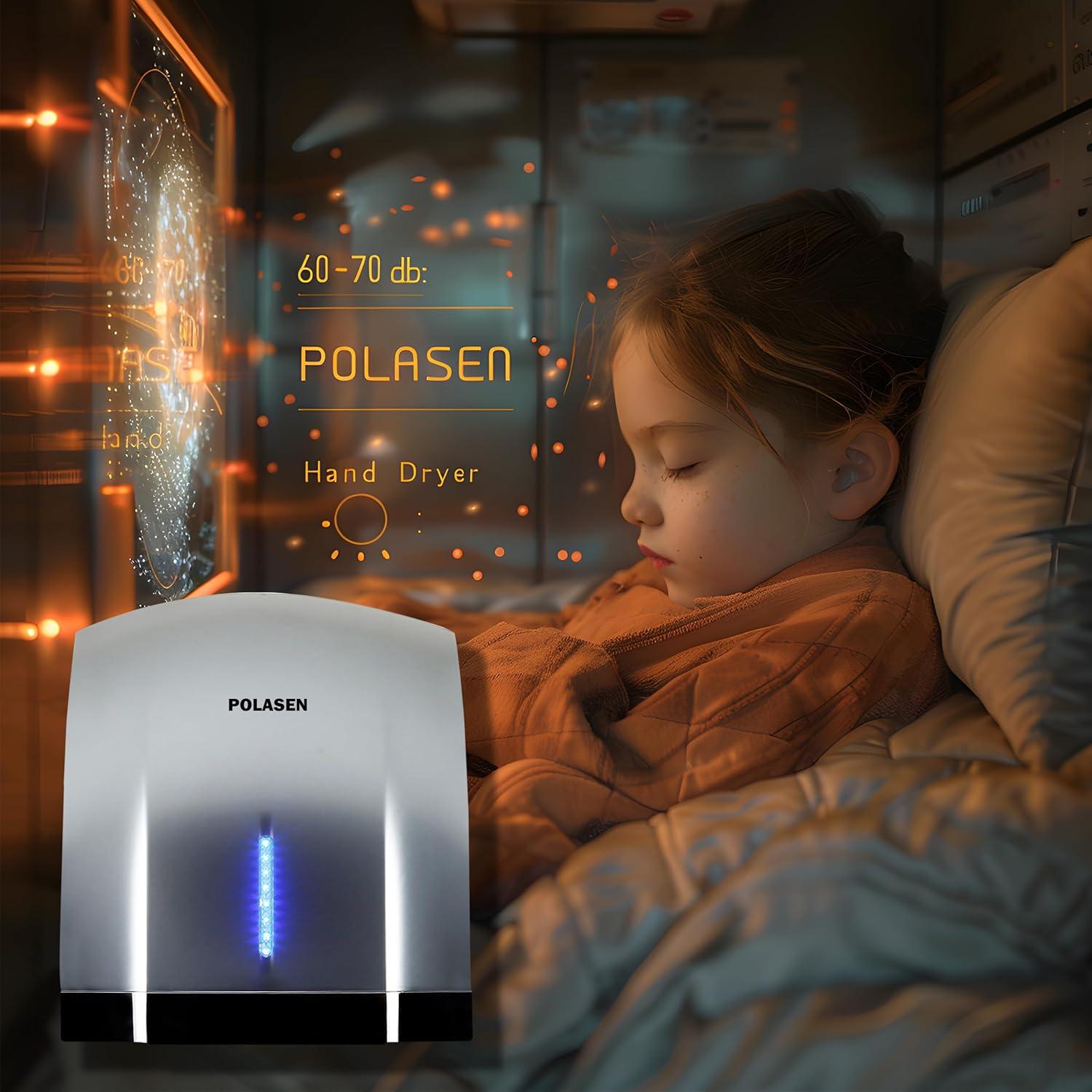 Secador de Manos Automático Polasen A1003 Plata 1800W 2.04kg