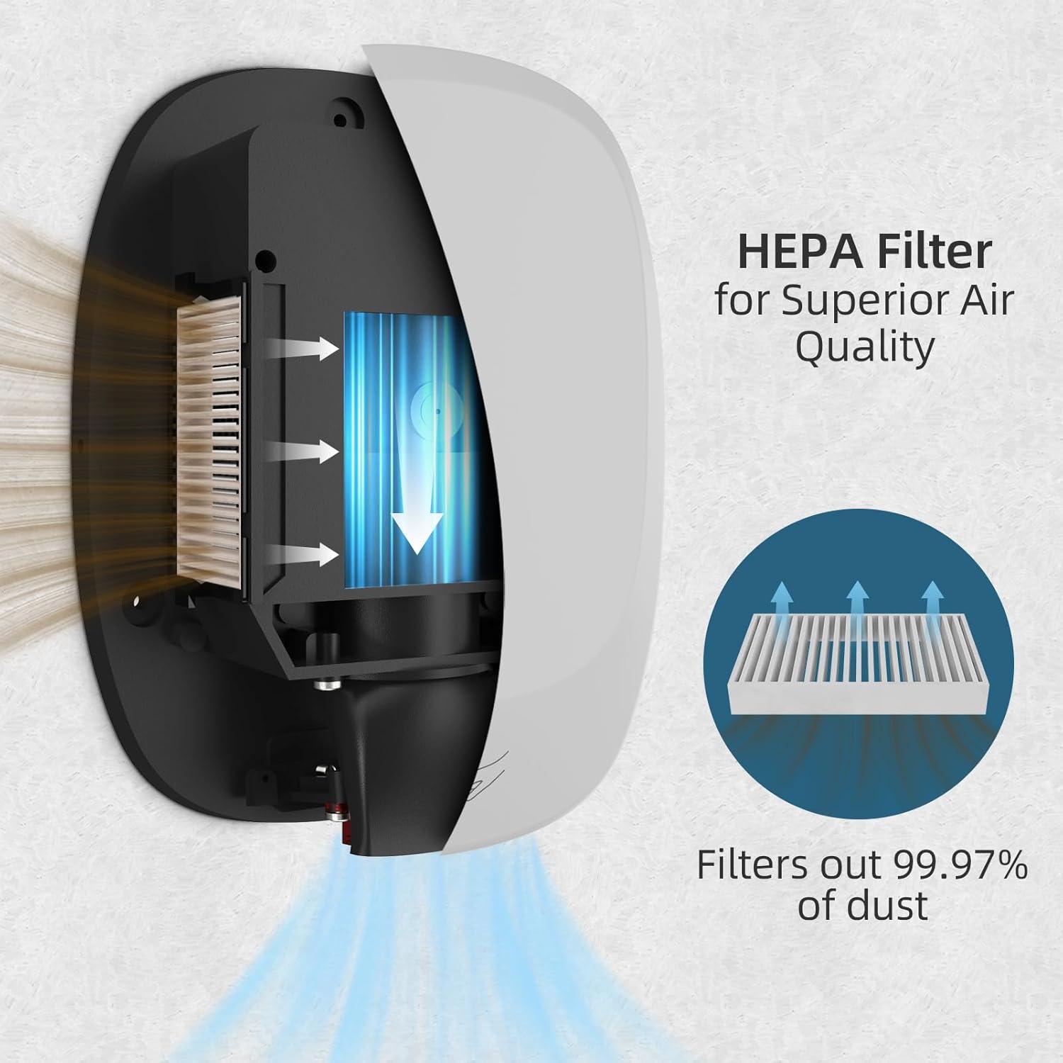 Secador de manos eléctrico Virellionixis 1000W sin contacto blanco