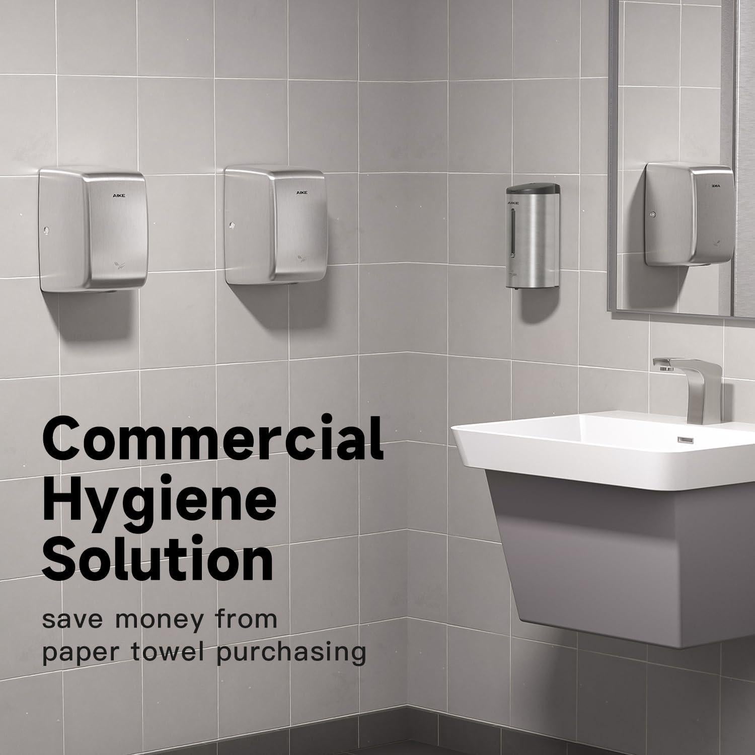 Secador de manos AIKE AK2803D 1350W Acero Inoxidable Compacto