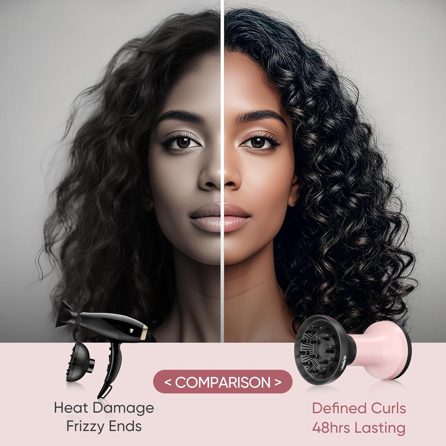 Secador de pelo iónico WUFAYHD 1875W con difusor y peine