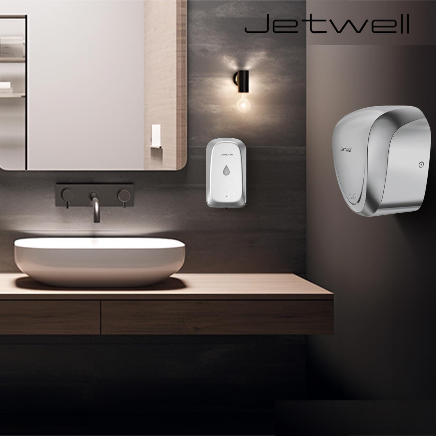 Secador de Manos Jetwell JW2902 con Dispensador Automático de Jabón 1000ml