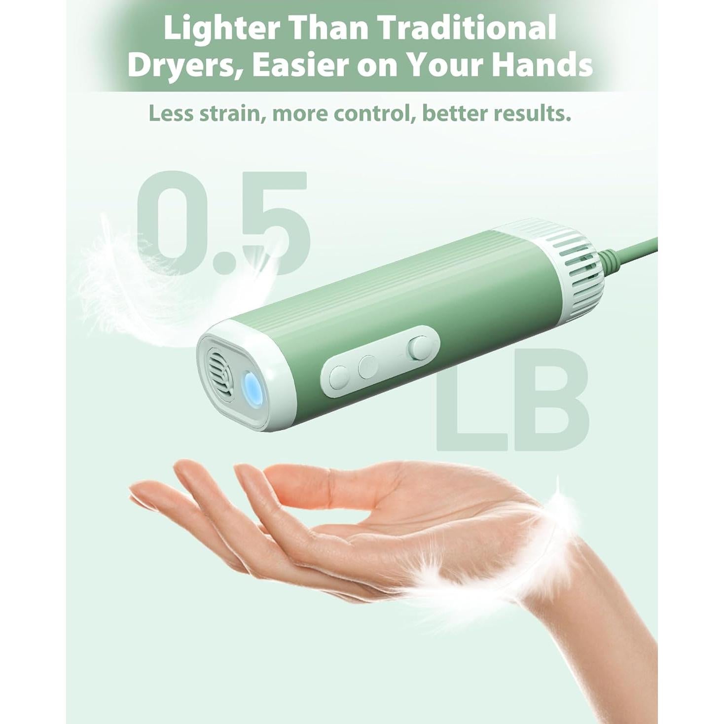 Secador de Pelo Manos Libres NRYDEPET Verde 950W Ajustable