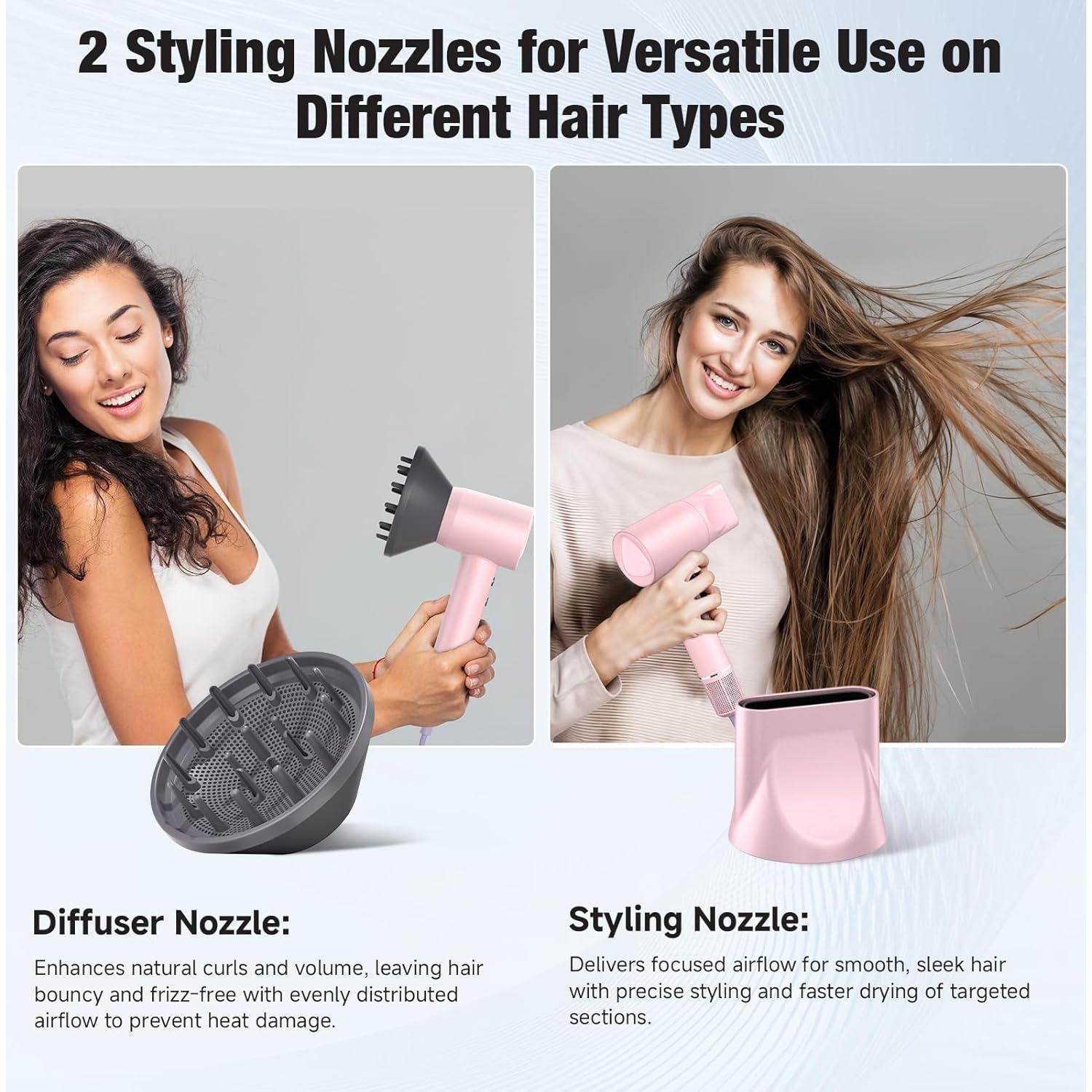 Secador de Pelo Iónico Profesional YSATERY 160000 RPM Rosa