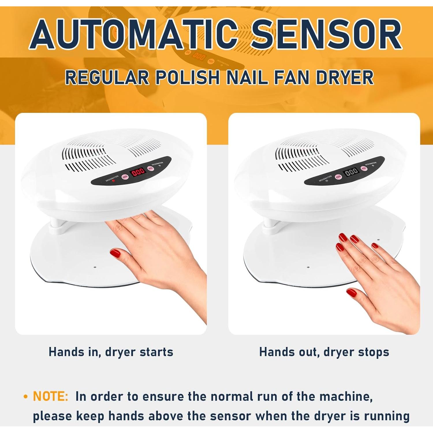 Secador de Uñas QUTUNI 400W con Sensor Automático y Doble Temperatura