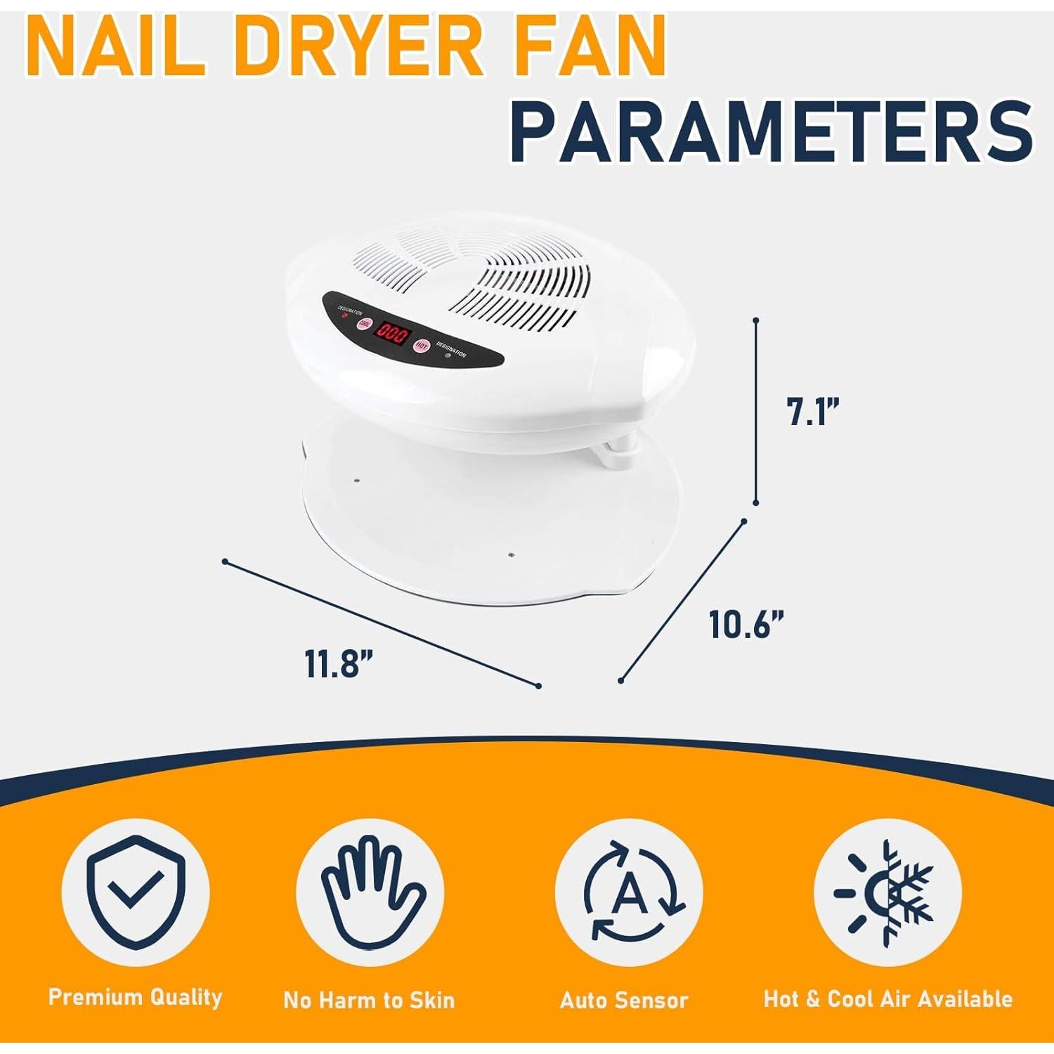 Secador de Uñas QUTUNI 400W con Sensor Automático y Doble Temperatura