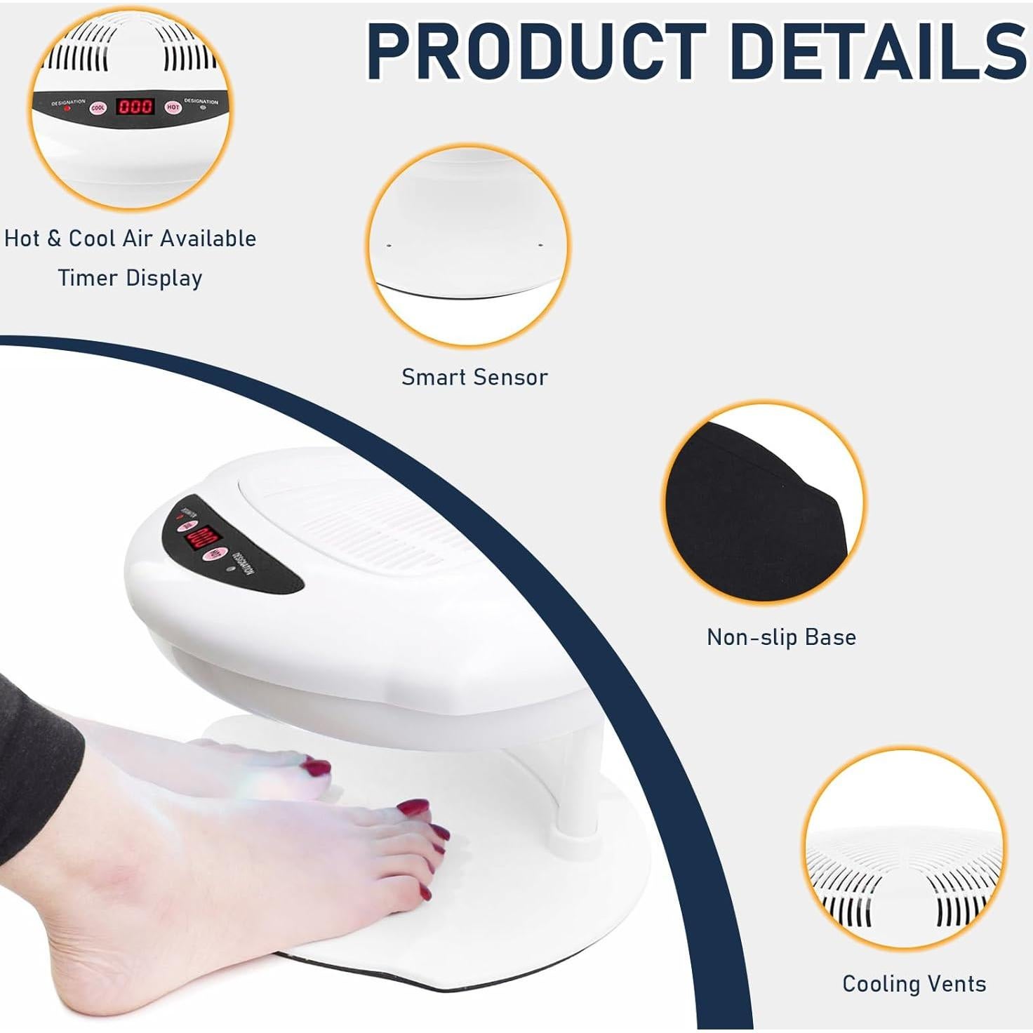 Secador de Uñas QUTUNI 400W con Sensor Automático y Doble Temperatura