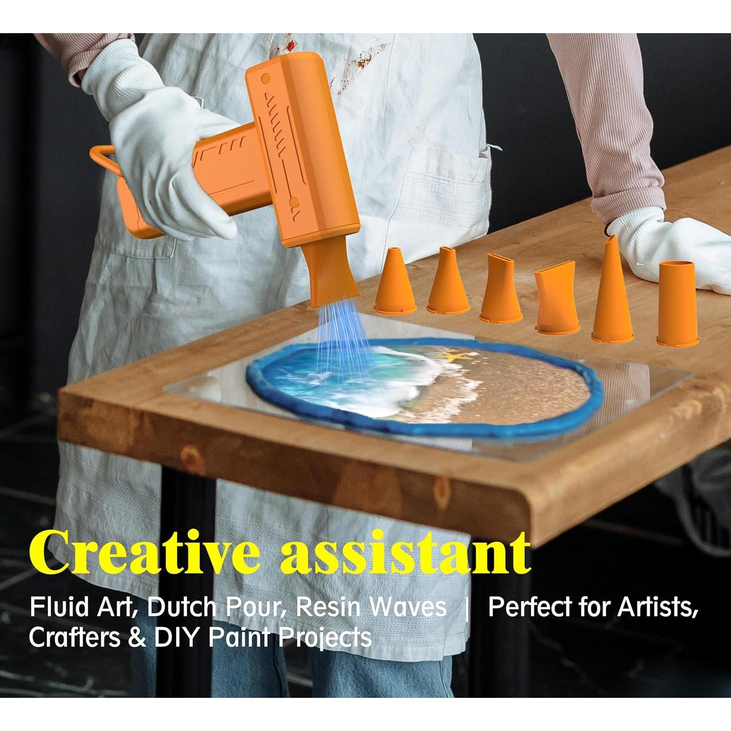 Secador de pintura inalámbrico NISITEM con 6 boquillas - Arte fluido