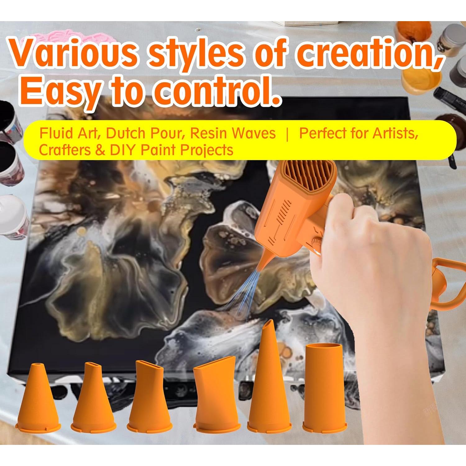 Secador de pintura inalámbrico NISITEM con 6 boquillas - Arte fluido