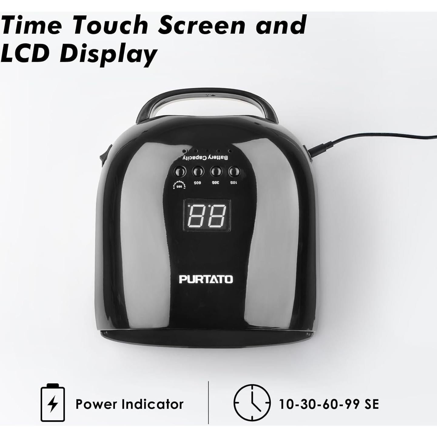 Lámpara de Uñas UV LED Recargable PURTATO JC-22 52 Perlas