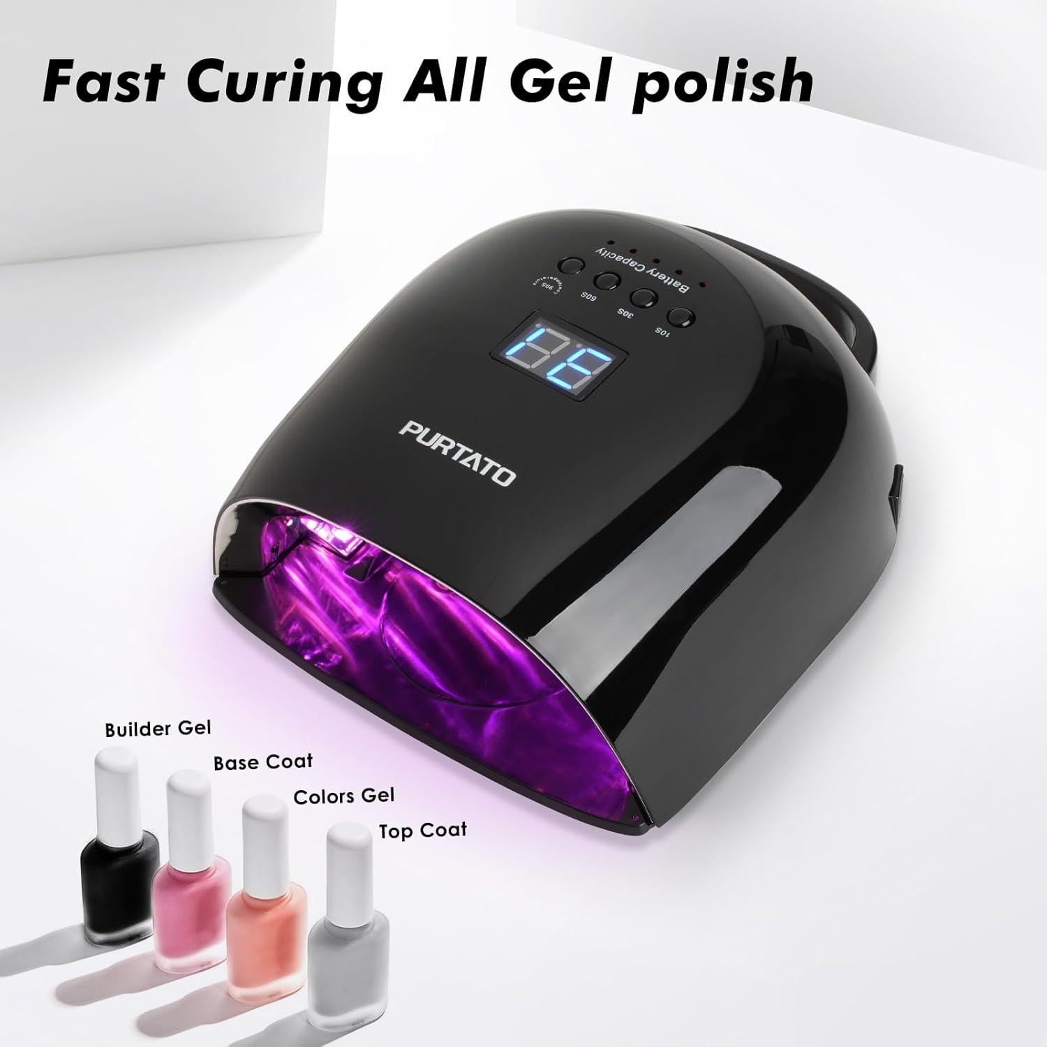 Lámpara de Uñas UV LED Recargable PURTATO JC-22 52 Perlas