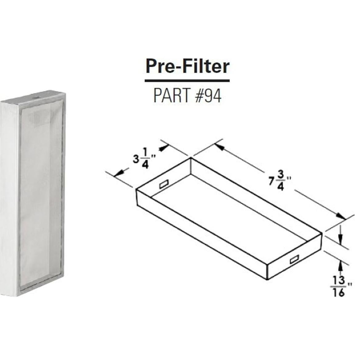 Filtro Previo de Malla de Acero Inoxidable Excel Dryer 19.7x8.3 cm