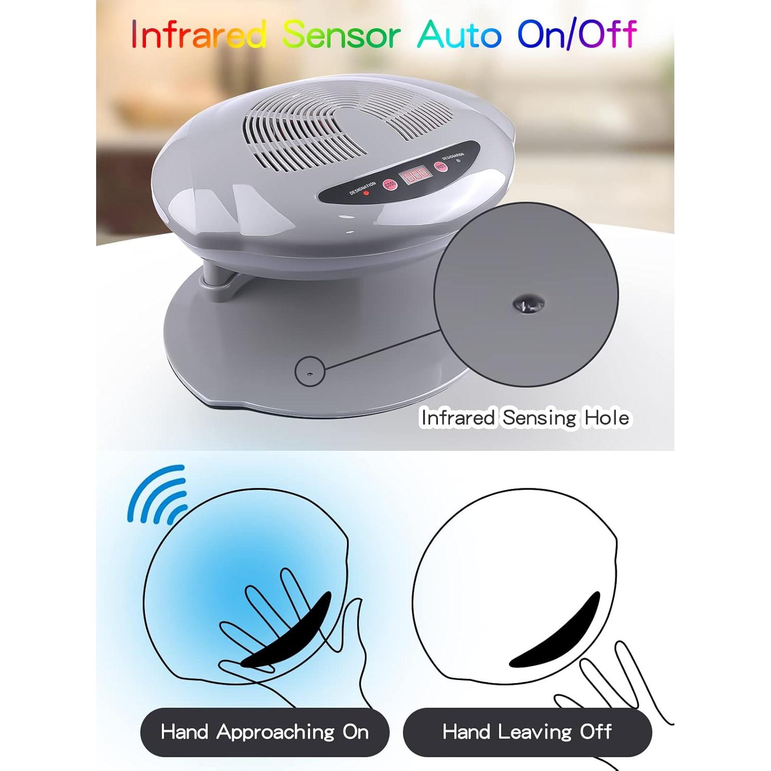 Secador de Uñas Kalolary 400W con Sensor Automático - Gris