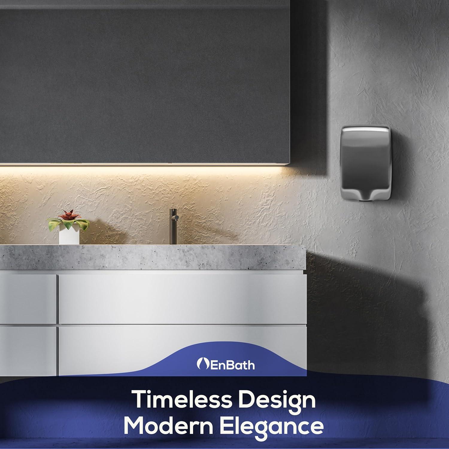 Secador de Manos Eléctrico Acero Inoxidable 360 km/h 1350W