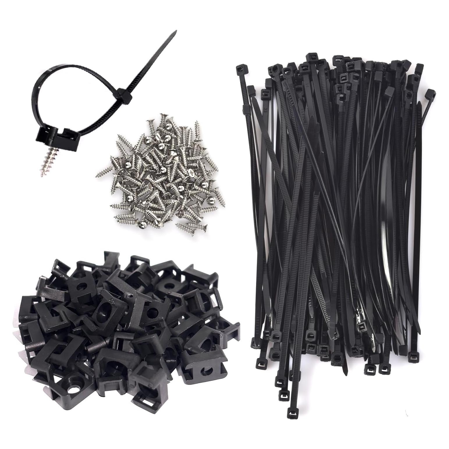 Kit de Montaje de Bridas de Cable VZTOLKUR - 55 Piezas Negro