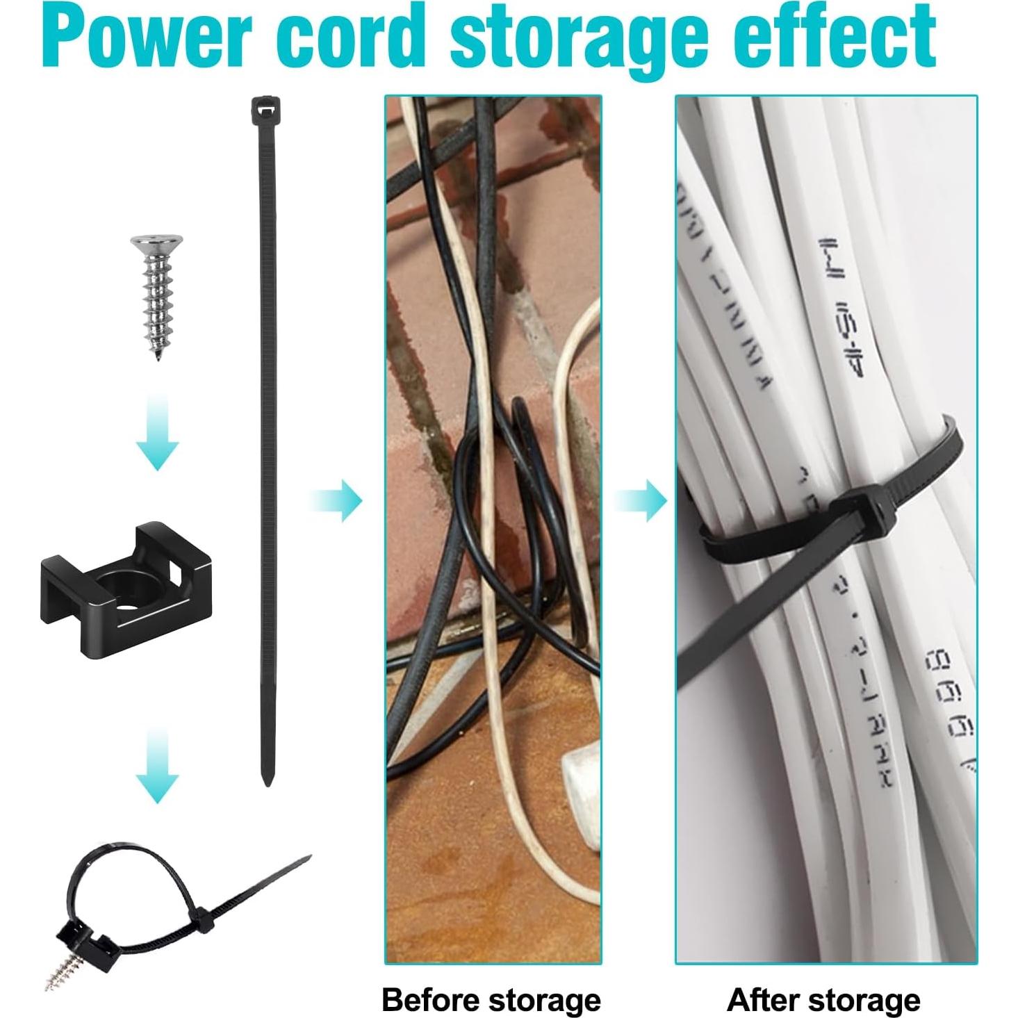 Kit de Montaje de Bridas de Cable VZTOLKUR - 55 Piezas Negro