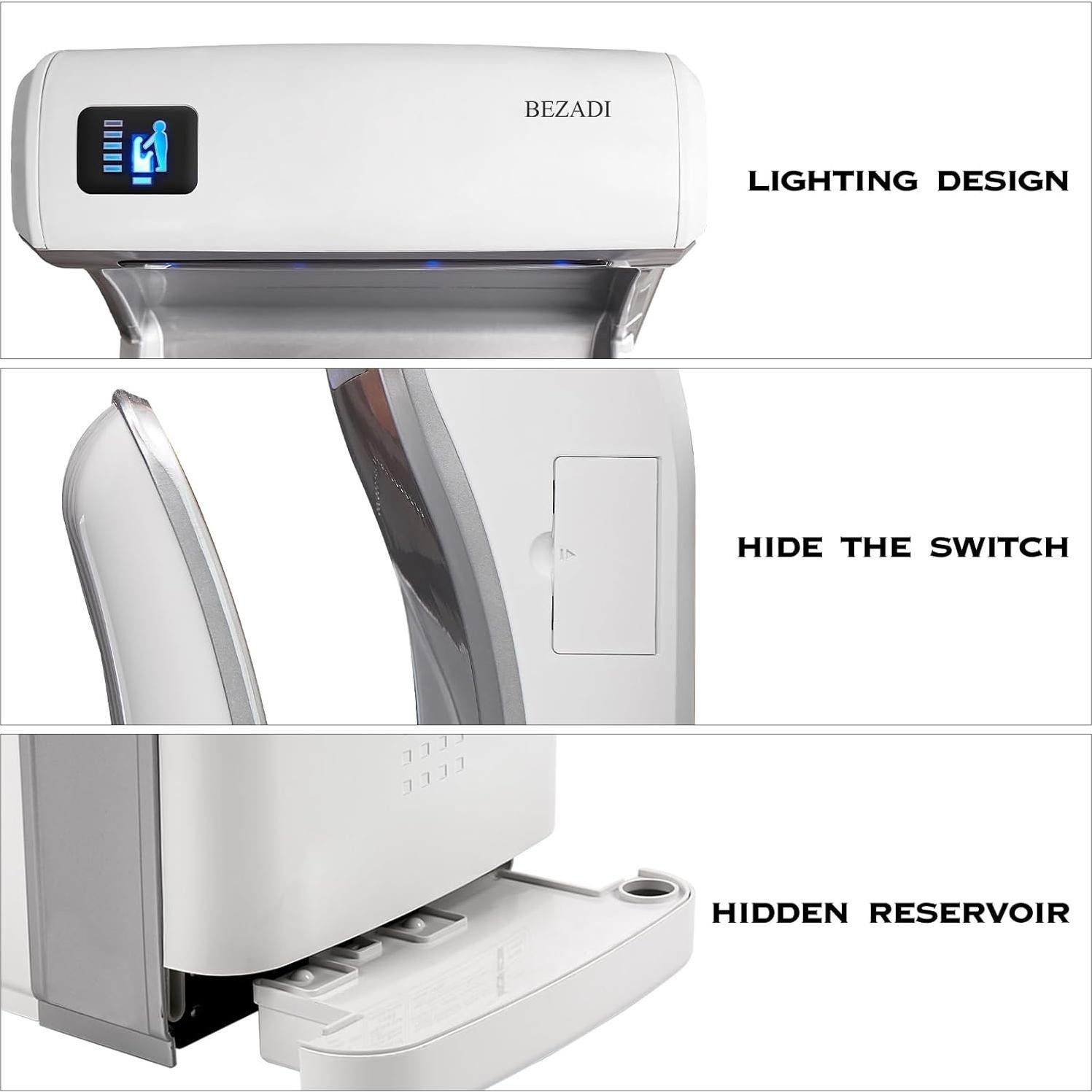 Secador de manos BEZADI 1800W con filtro HEPA blanco