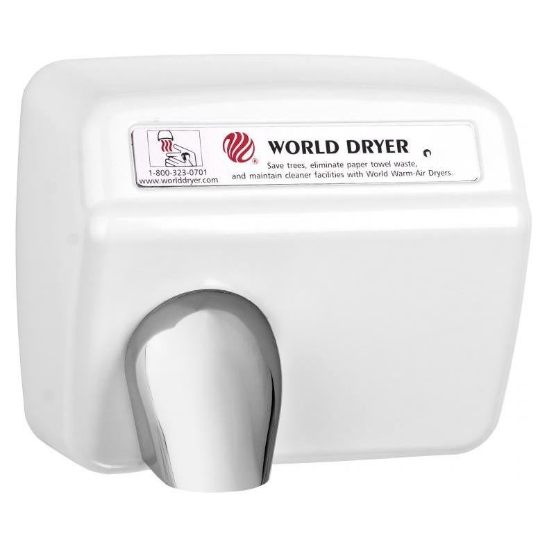 Secador de Manos Automático World Dryer Modelo A Acero Blanco 2300W