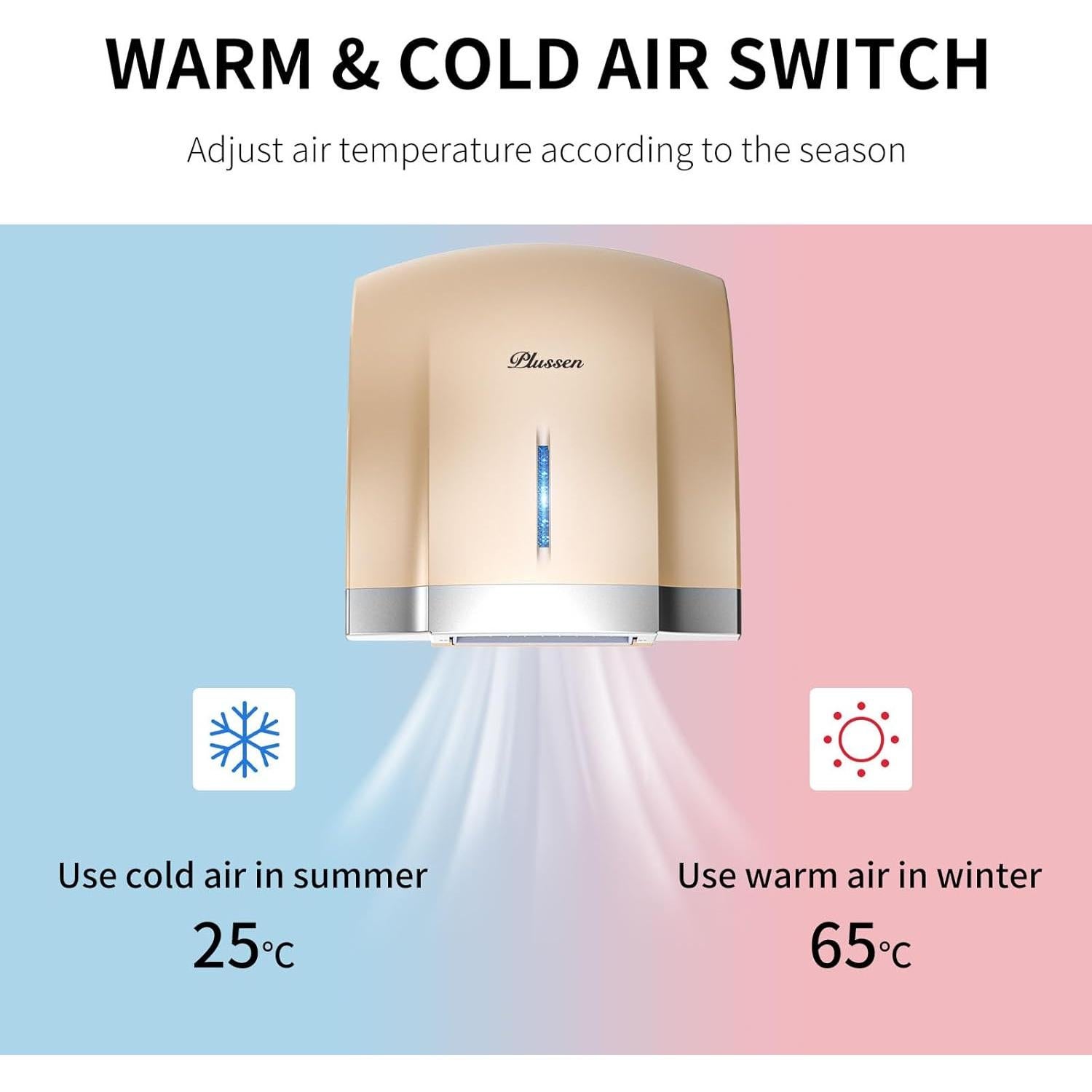 Secador de Manos Automático Compacto 2.36 kg Oro - Interhasa