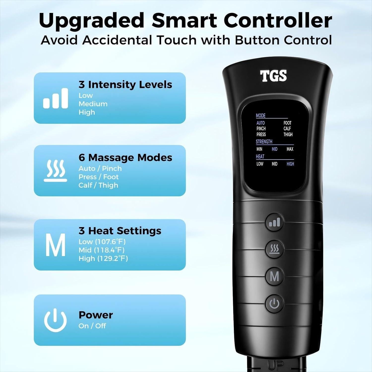 Masajeador de Piernas Hunan TGS FE-7204B con Calor y Compresión