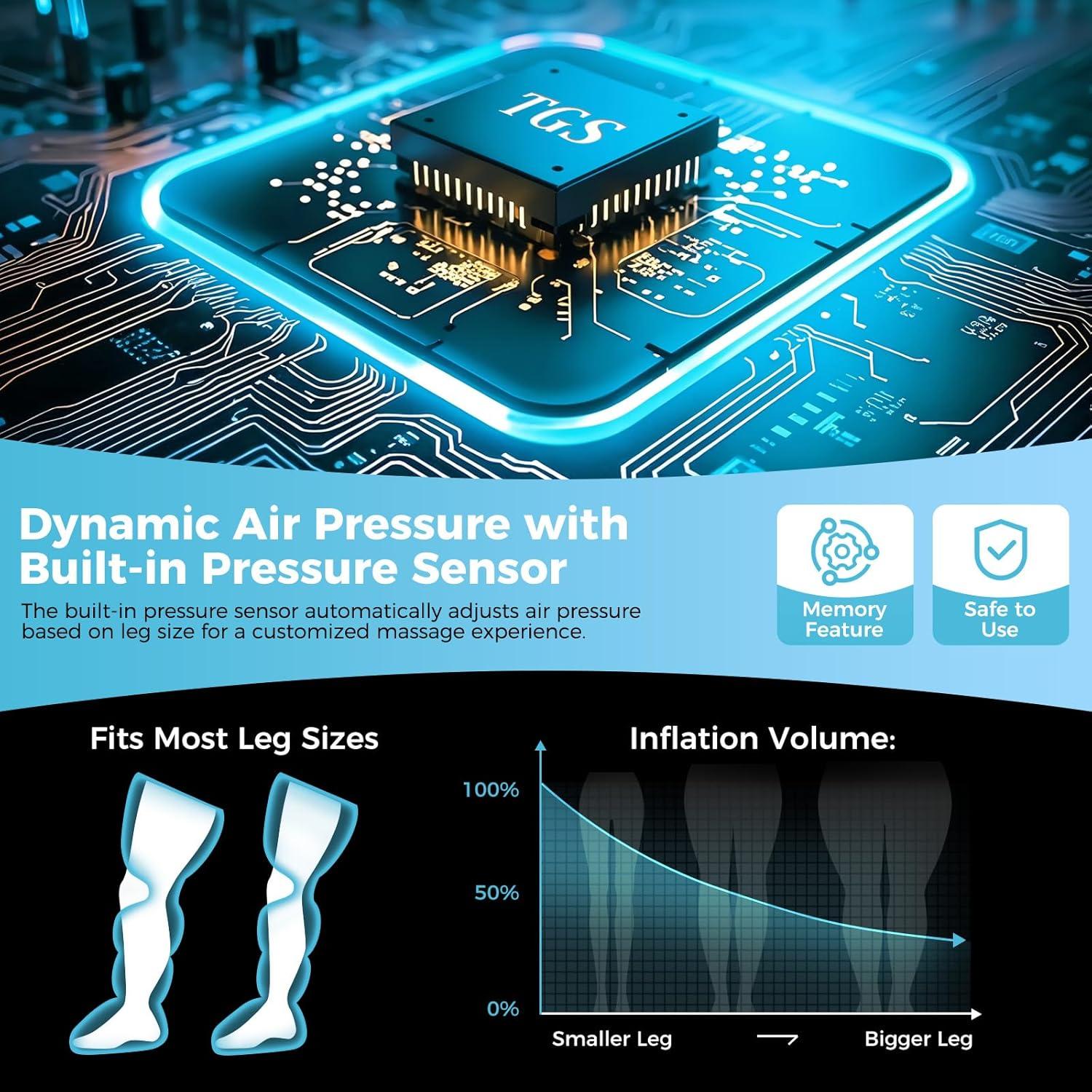 Masajeador de Piernas Hunan TGS FE-7204B con Calor y Compresión