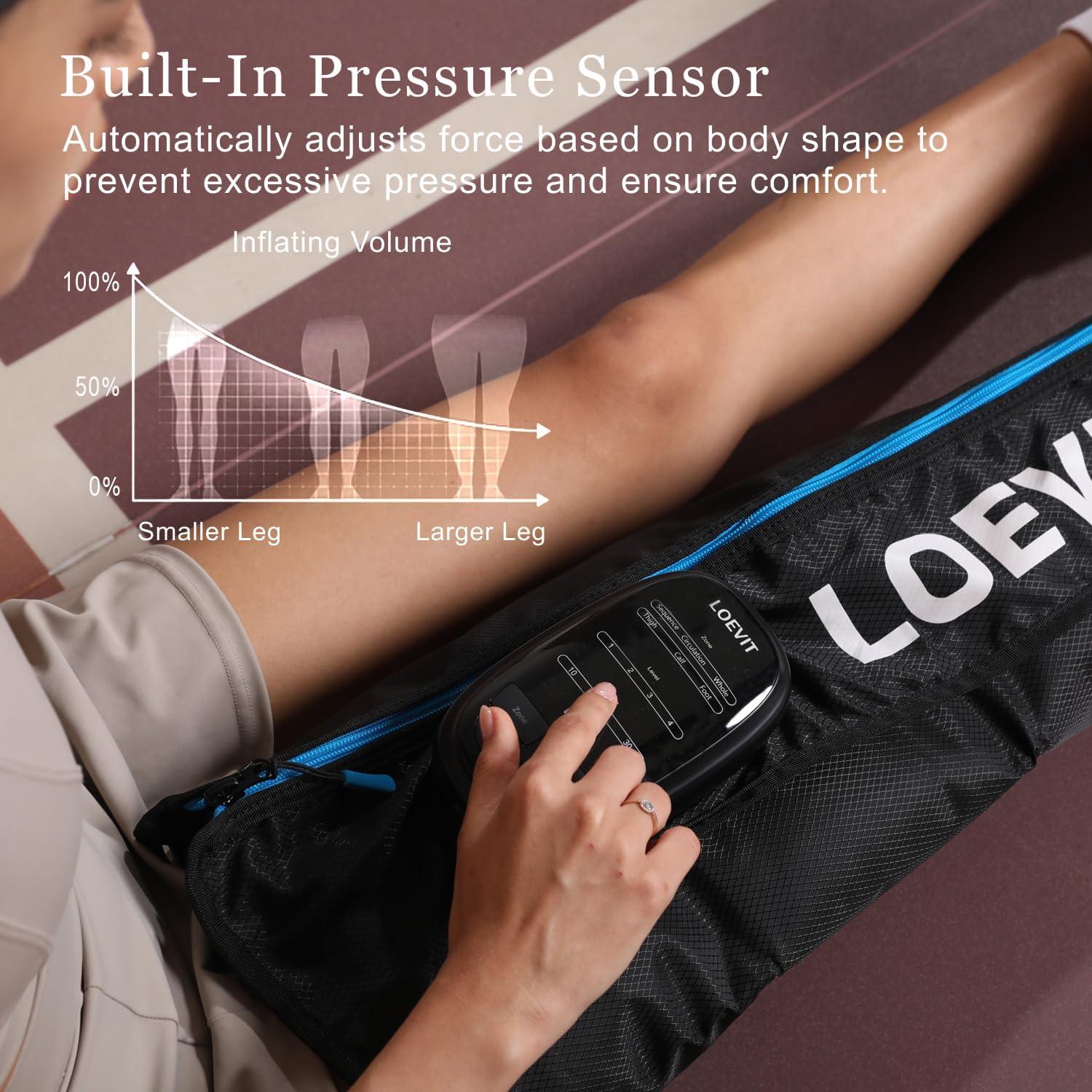 Masajeador de Piernas Inalámbrico LOEVIT FE-7204B con Compresión