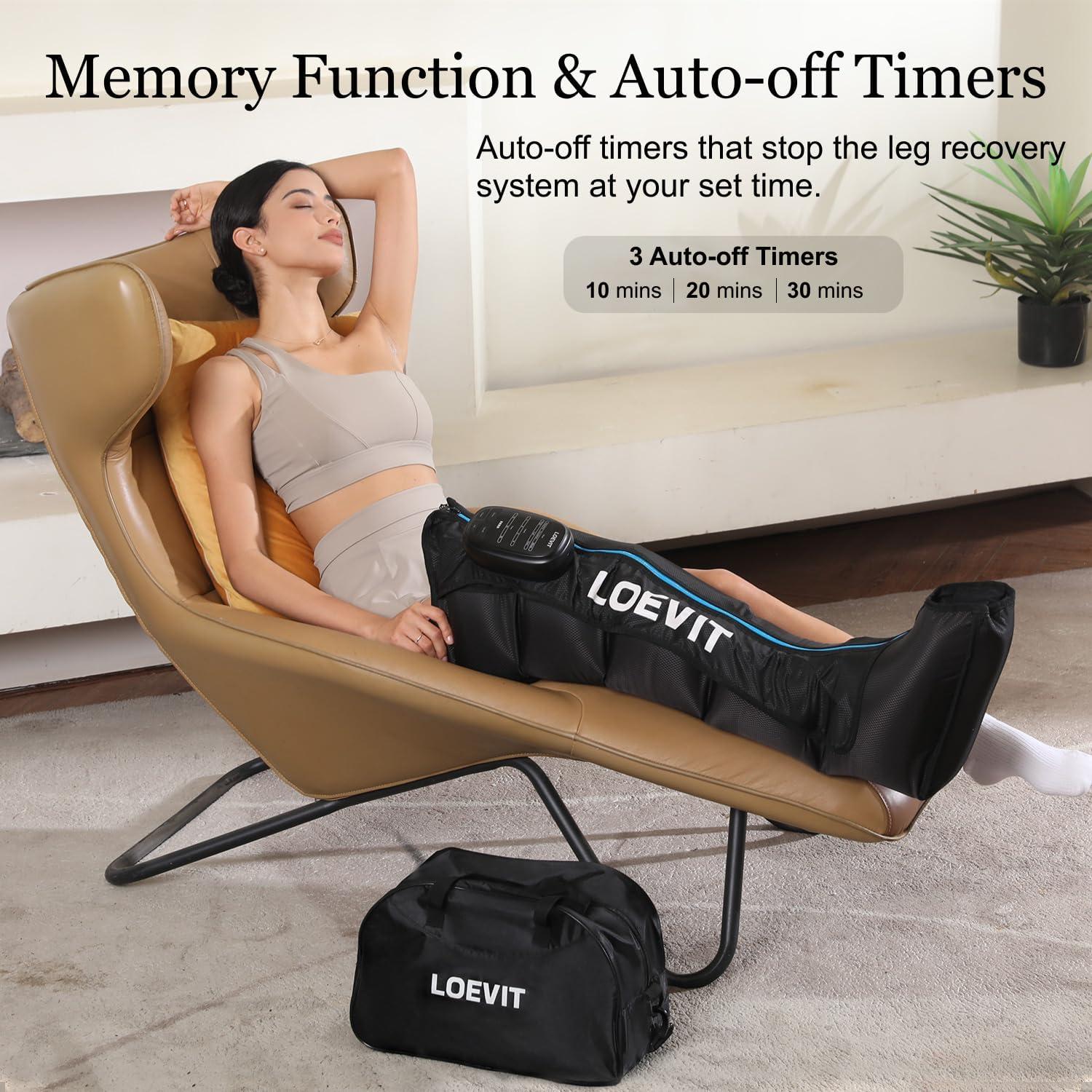 Masajeador de Piernas Inalámbrico LOEVIT FE-7204B con Compresión