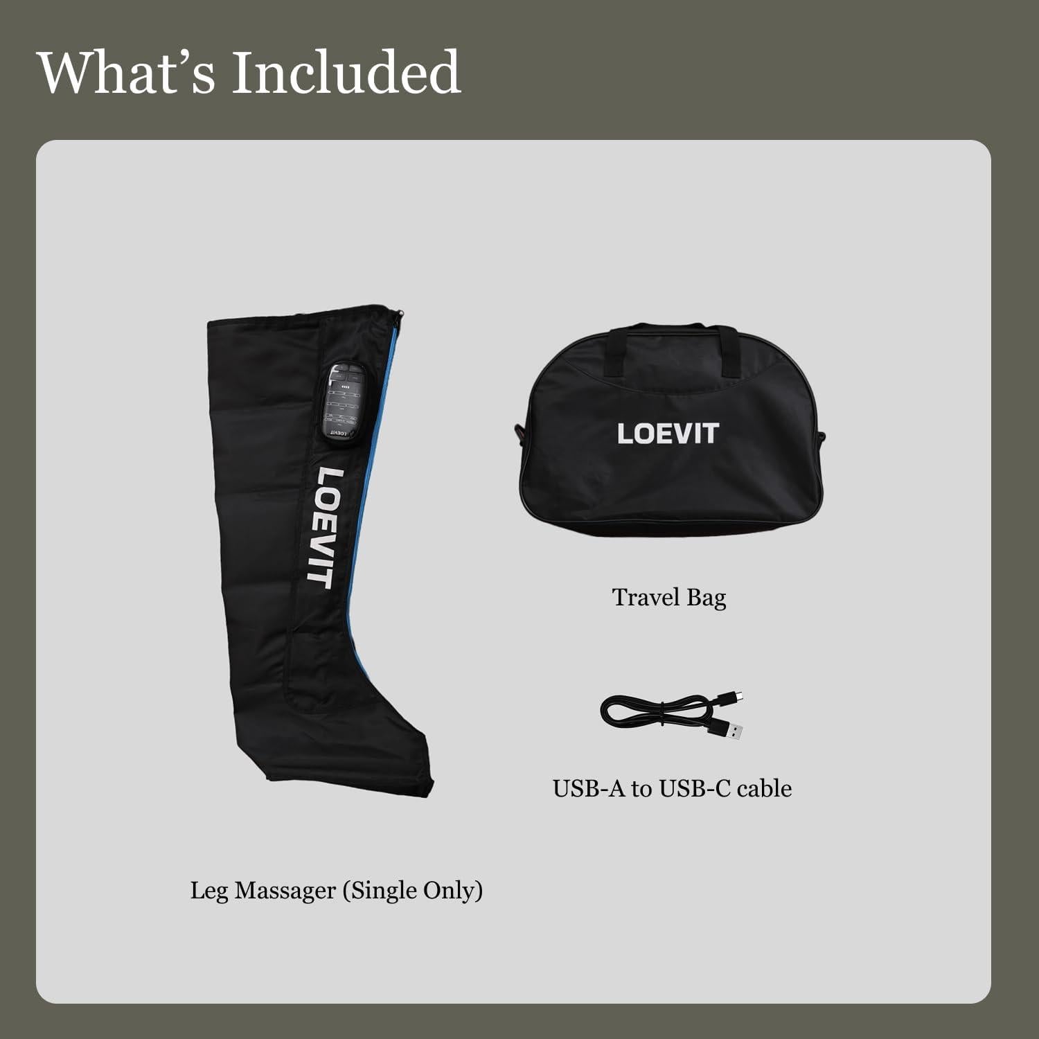 Masajeador de Piernas Inalámbrico LOEVIT FE-7204B con Compresión