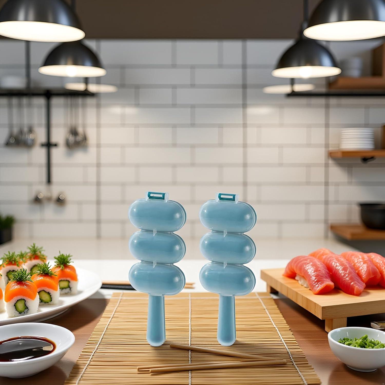 Kit de Moldeadores de Bolas de Arroz Htppzjr - 2 Piezas Azul