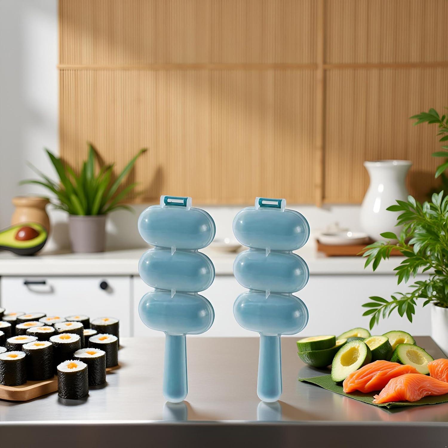 Kit de Moldeadores de Bolas de Arroz Htppzjr - 2 Piezas Azul