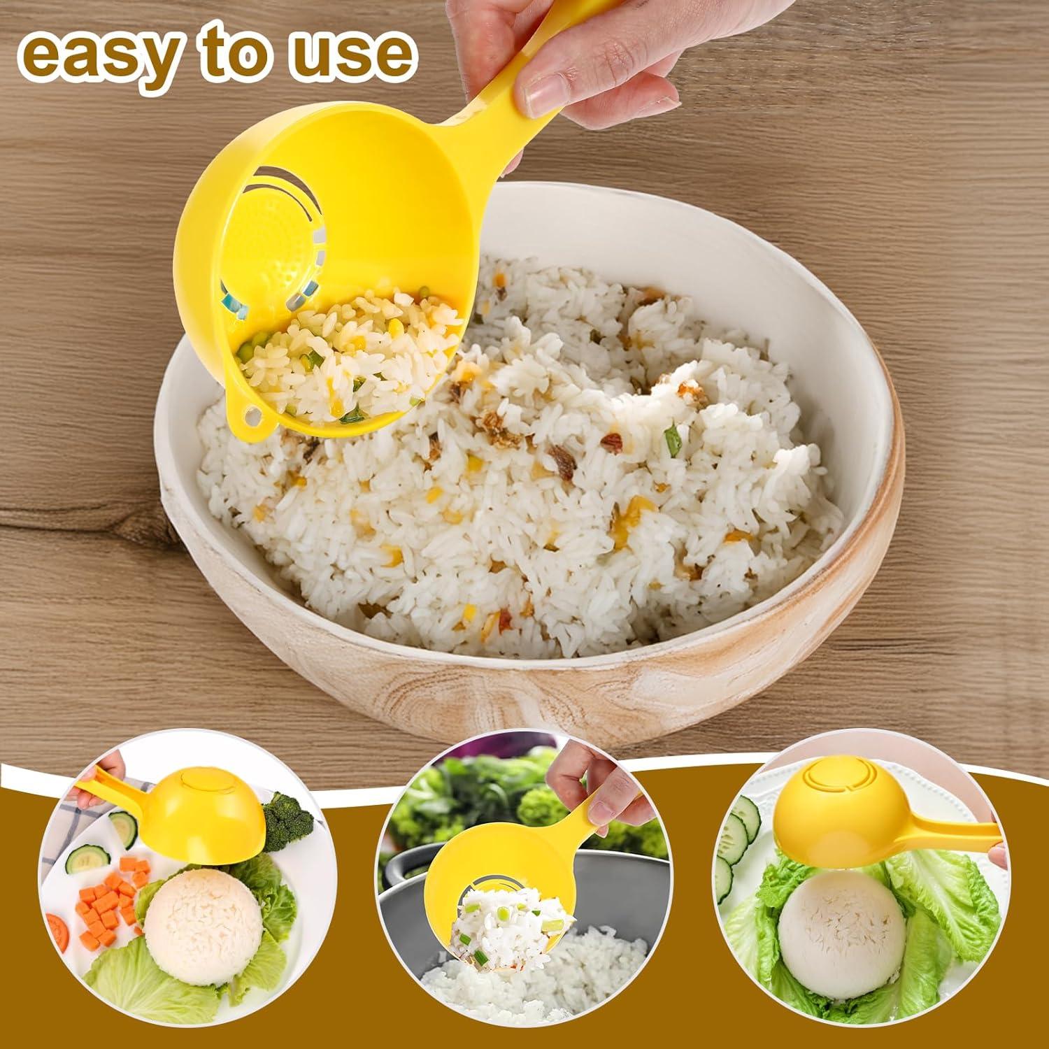 Molde de Cuchara de Arroz Gjinxi 4 Piezas Amarillo Antiadherente