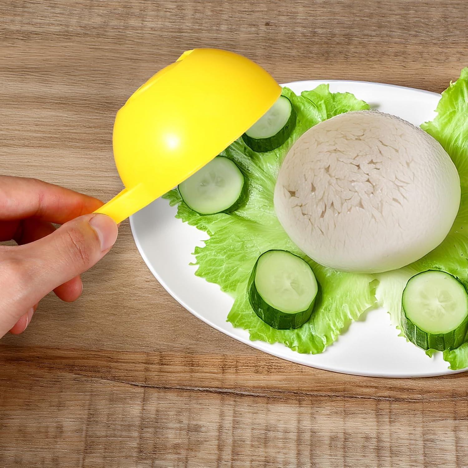 Molde de Cuchara de Arroz Gjinxi 4 Piezas Amarillo Antiadherente