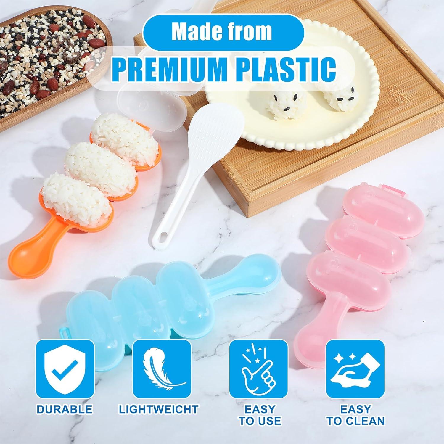 Molde de arroz 3 PCS Larrel, prensa de musubi DIY, colores variados