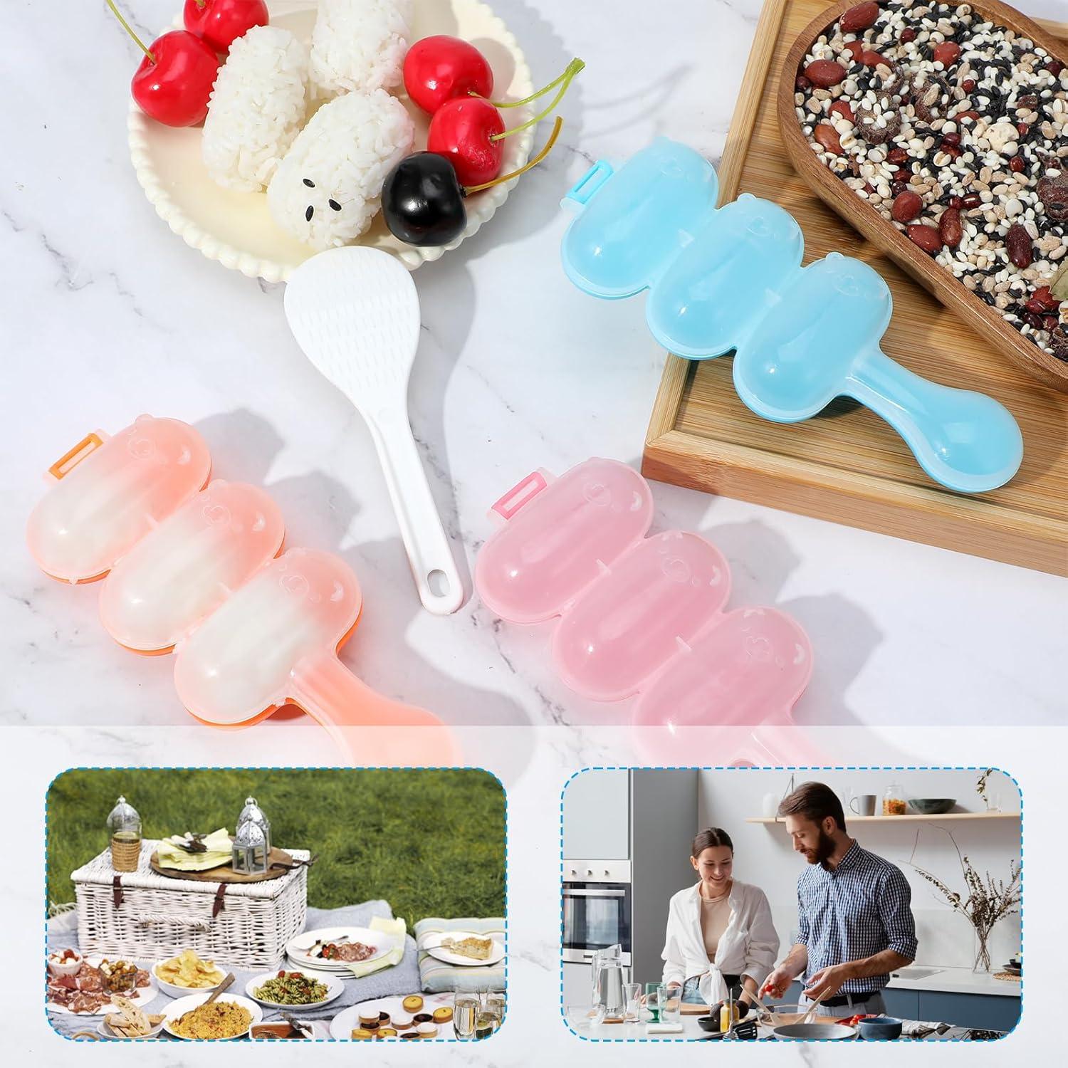 Molde de arroz 3 PCS Larrel, prensa de musubi DIY, colores variados