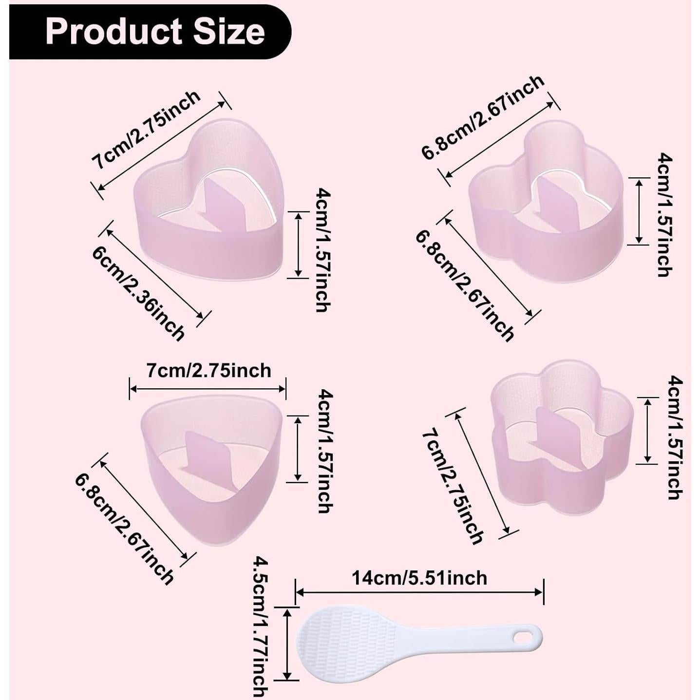 Kit de Moldes para Musubi Itechpanda - 4 Piezas Rosa