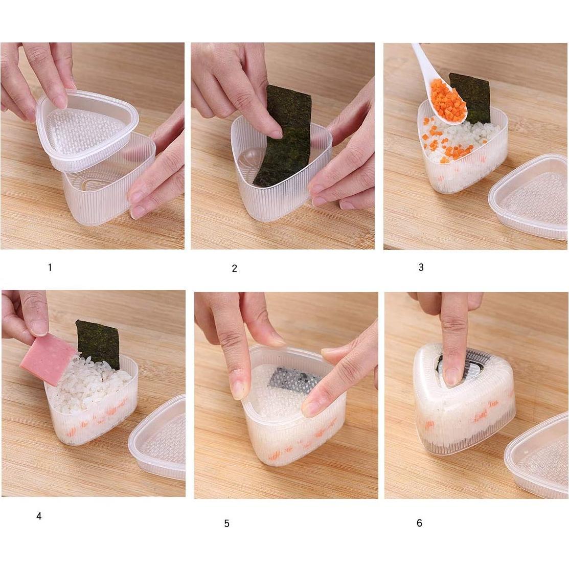 Molde de Sushi Triangular Luzen 6 Piezas de Plástico Transparente