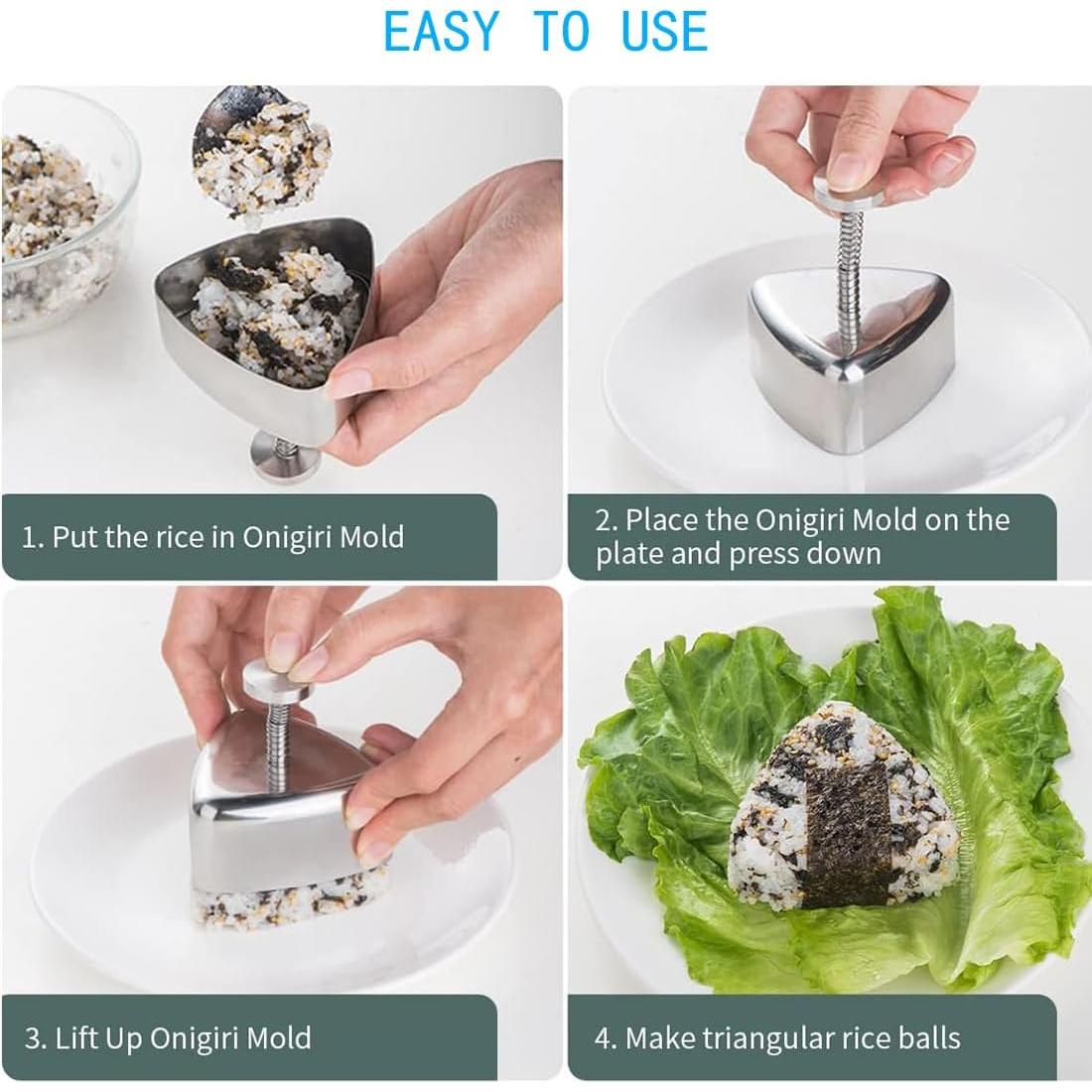 Molde de Onigiri AngelReally de Acero Inoxidable 9.5x7.5cm