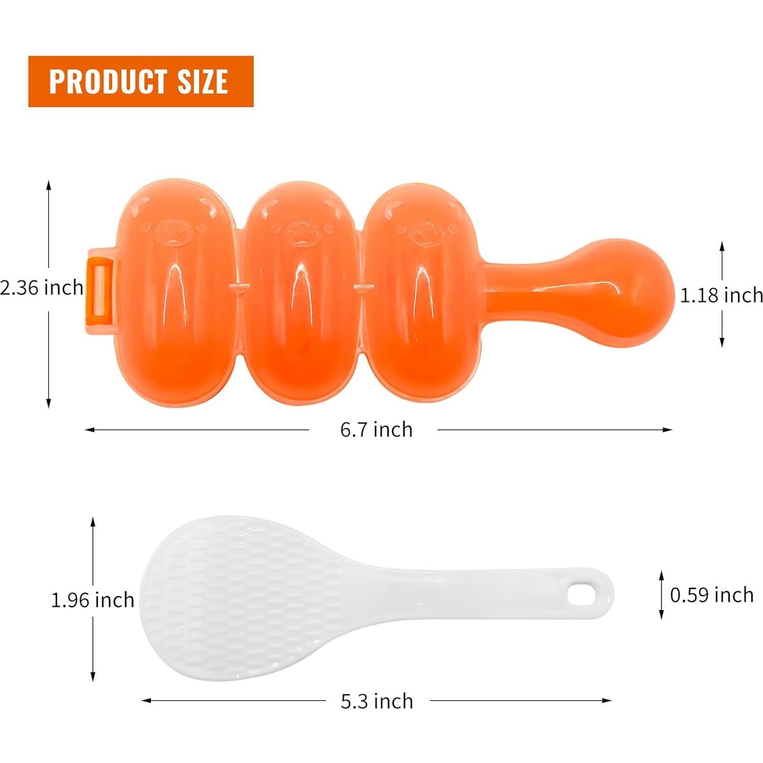 Molde para Hacer Bolas de Arroz Upoomart - 2 Moldes y 2 Espátulas