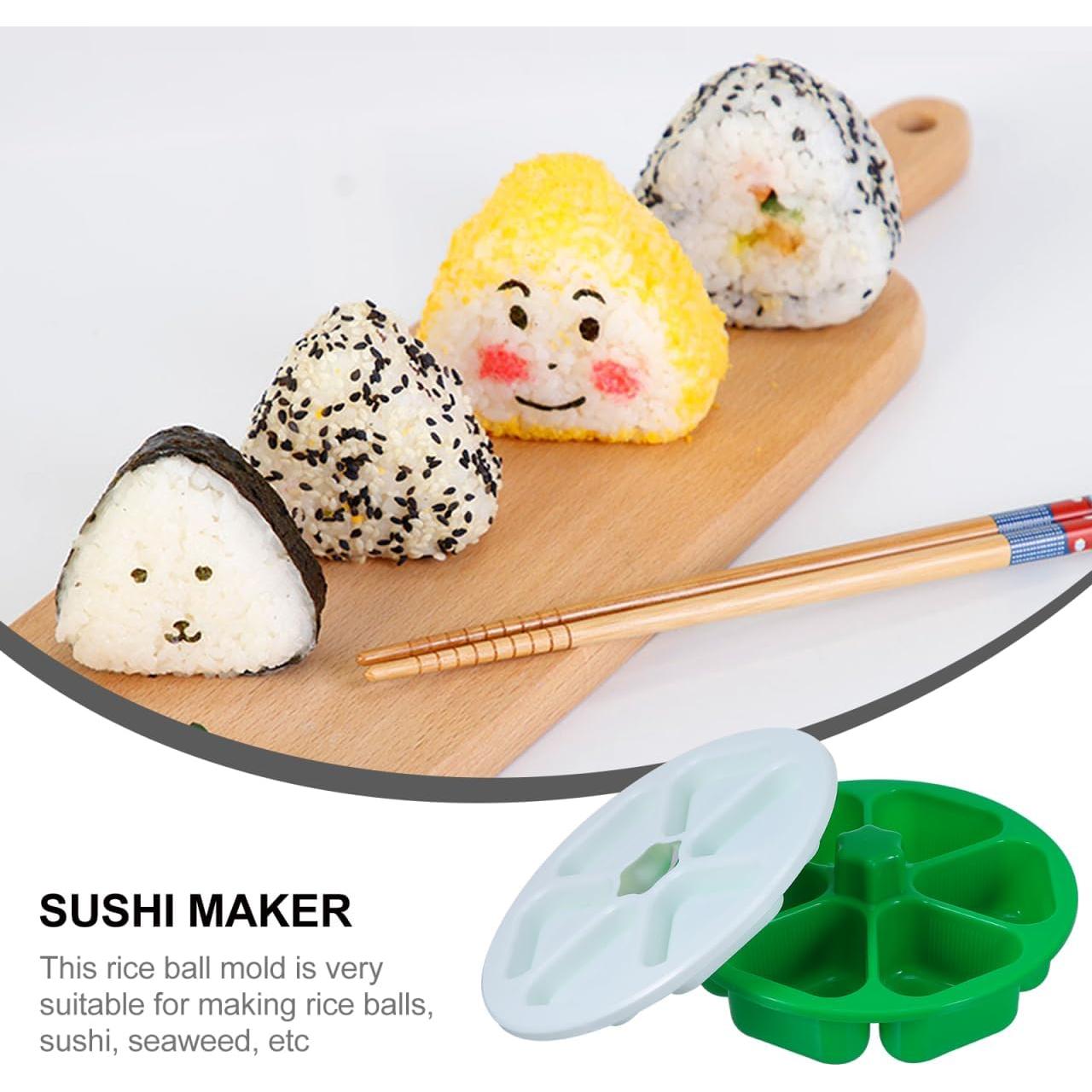 Molde de Sushi Triangular 6 en 1 BESPORTBLE Verde