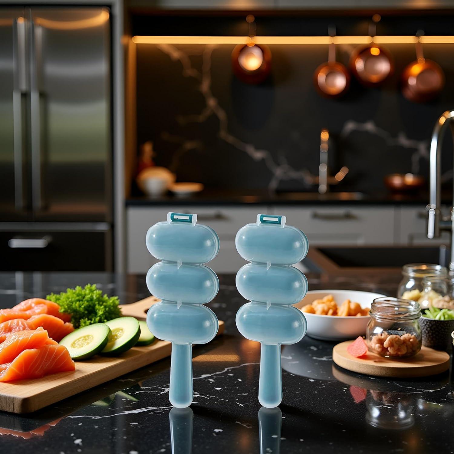 Juego de 2 Moldes para Bolas de Arroz Jizlan Azules