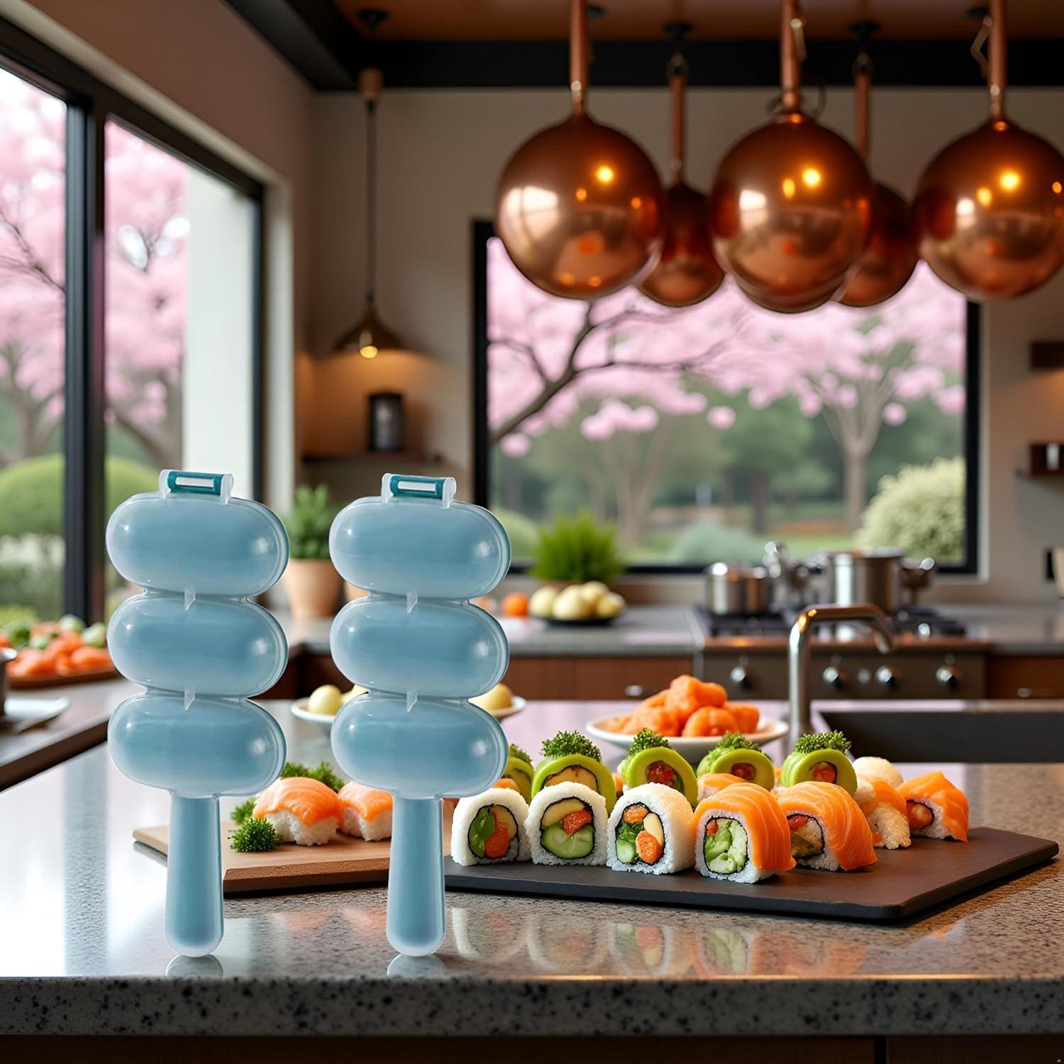 Juego de 2 Moldes para Bolas de Arroz Jizlan Azules