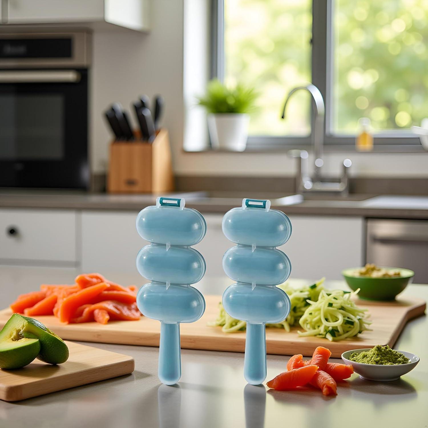 Juego de 2 Moldes para Bolas de Arroz Jizlan Azules