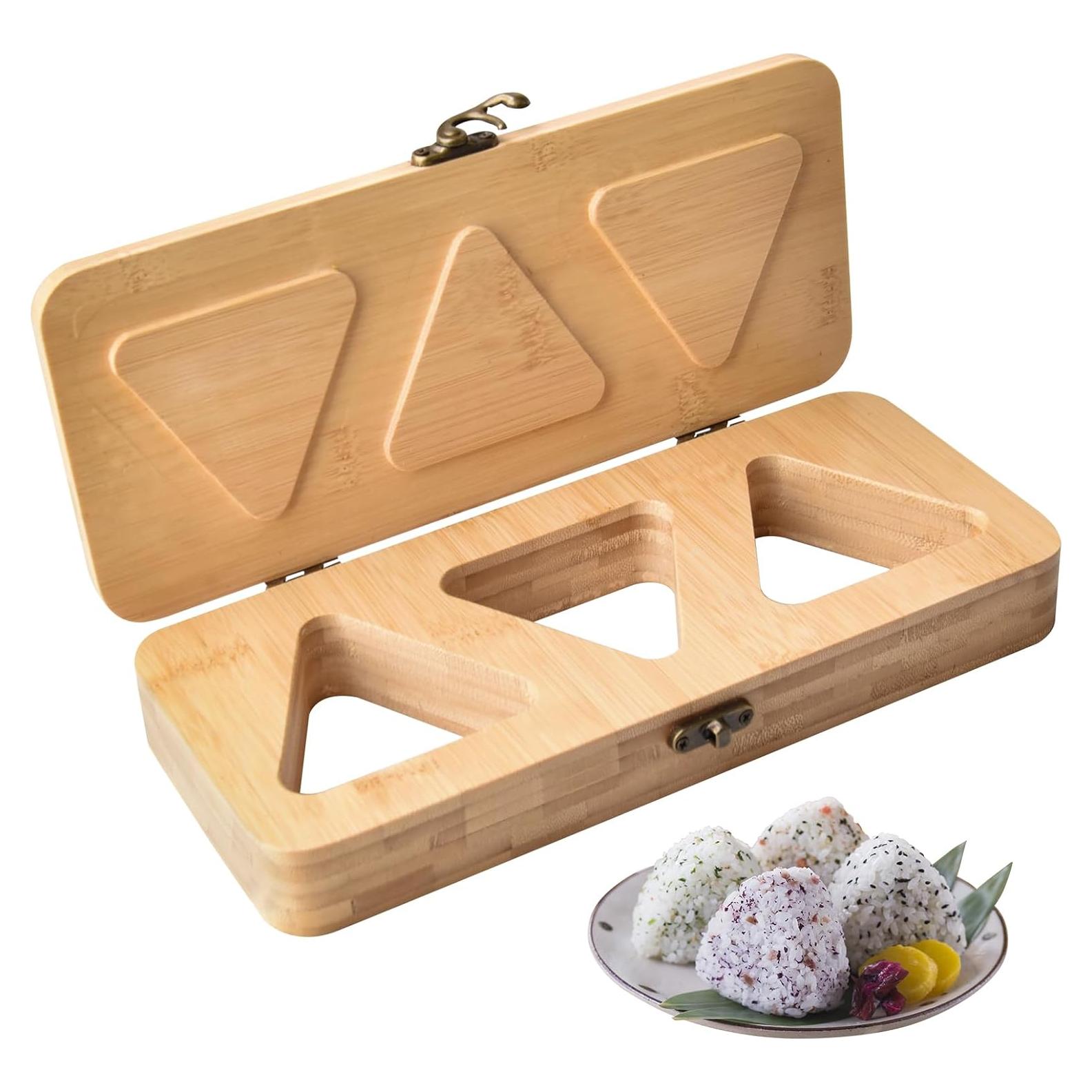 Molde de Onigiri de Bambú Handbanary 3 Cavidades 25.4 cm