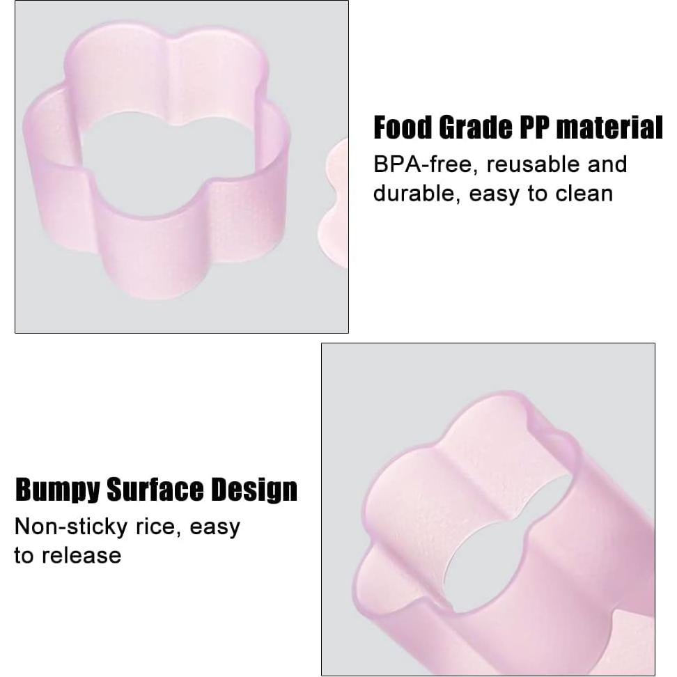 Kit de Moldes para Sushi Onigiri LIOUCBD - 4 Piezas Rosa