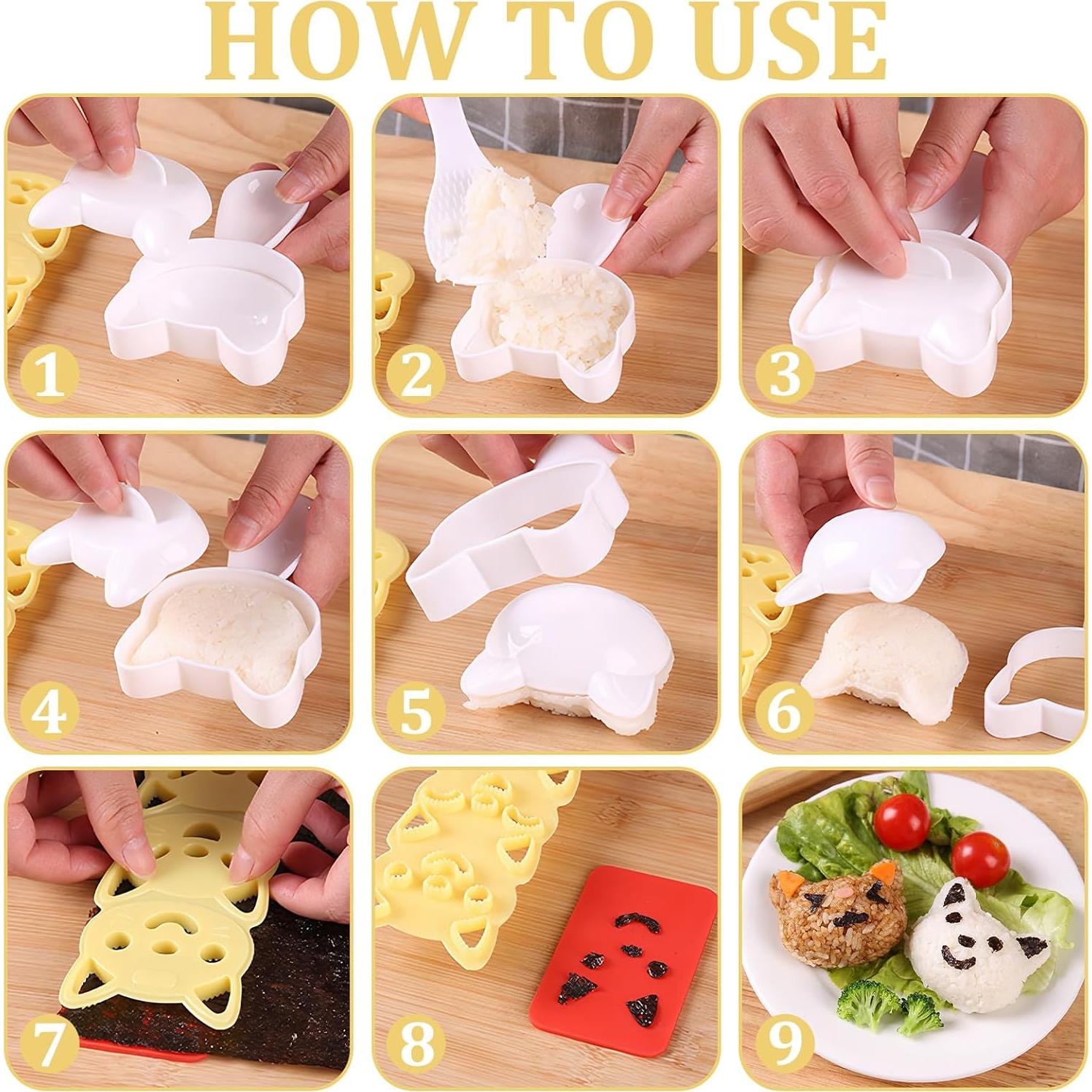 Molde de Onigiri KURTOPLLY, Kit para Hacer Bolas de Arroz