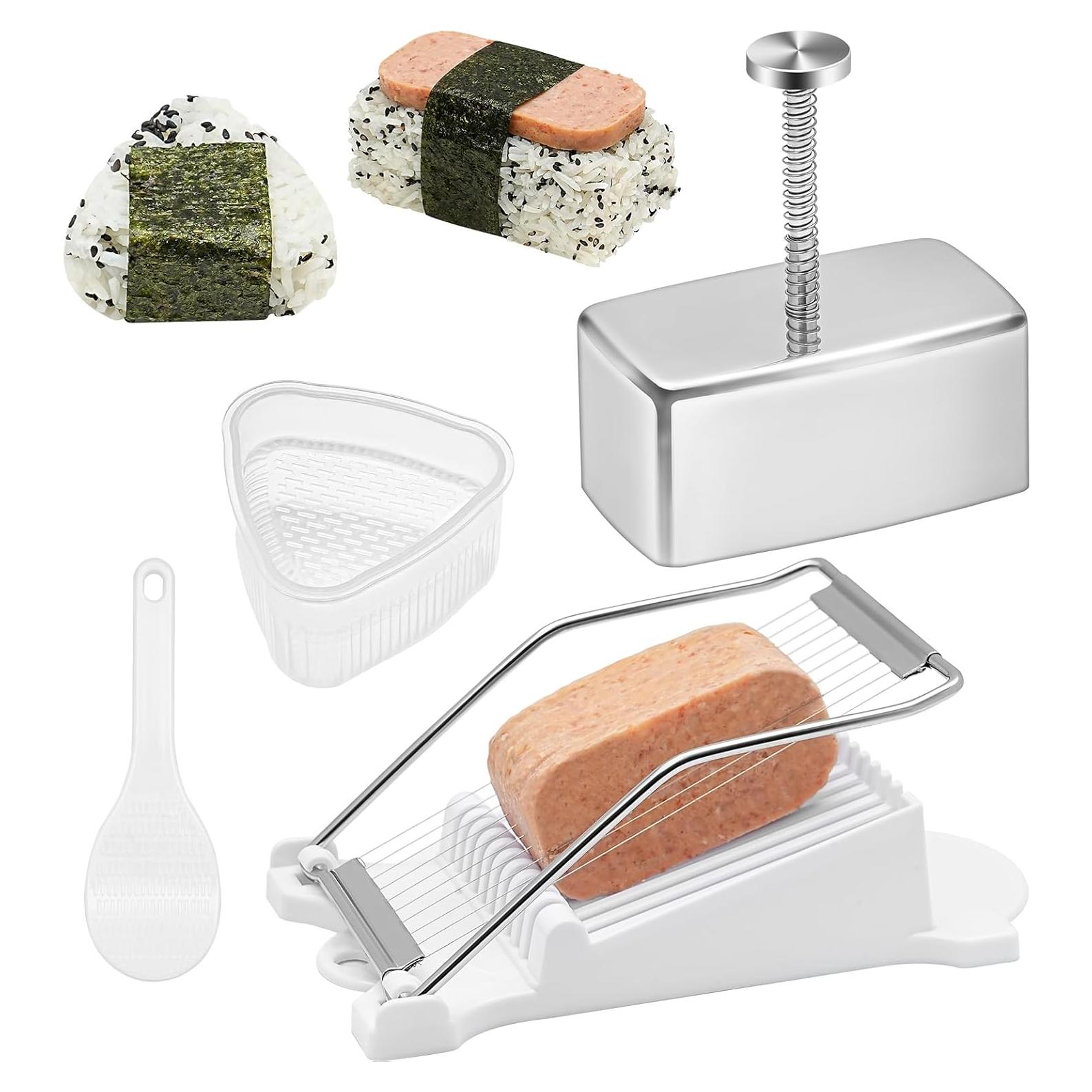 Kit de Molde de Musubi de Spam JehaYu - 4 Piezas Acero Inoxidable