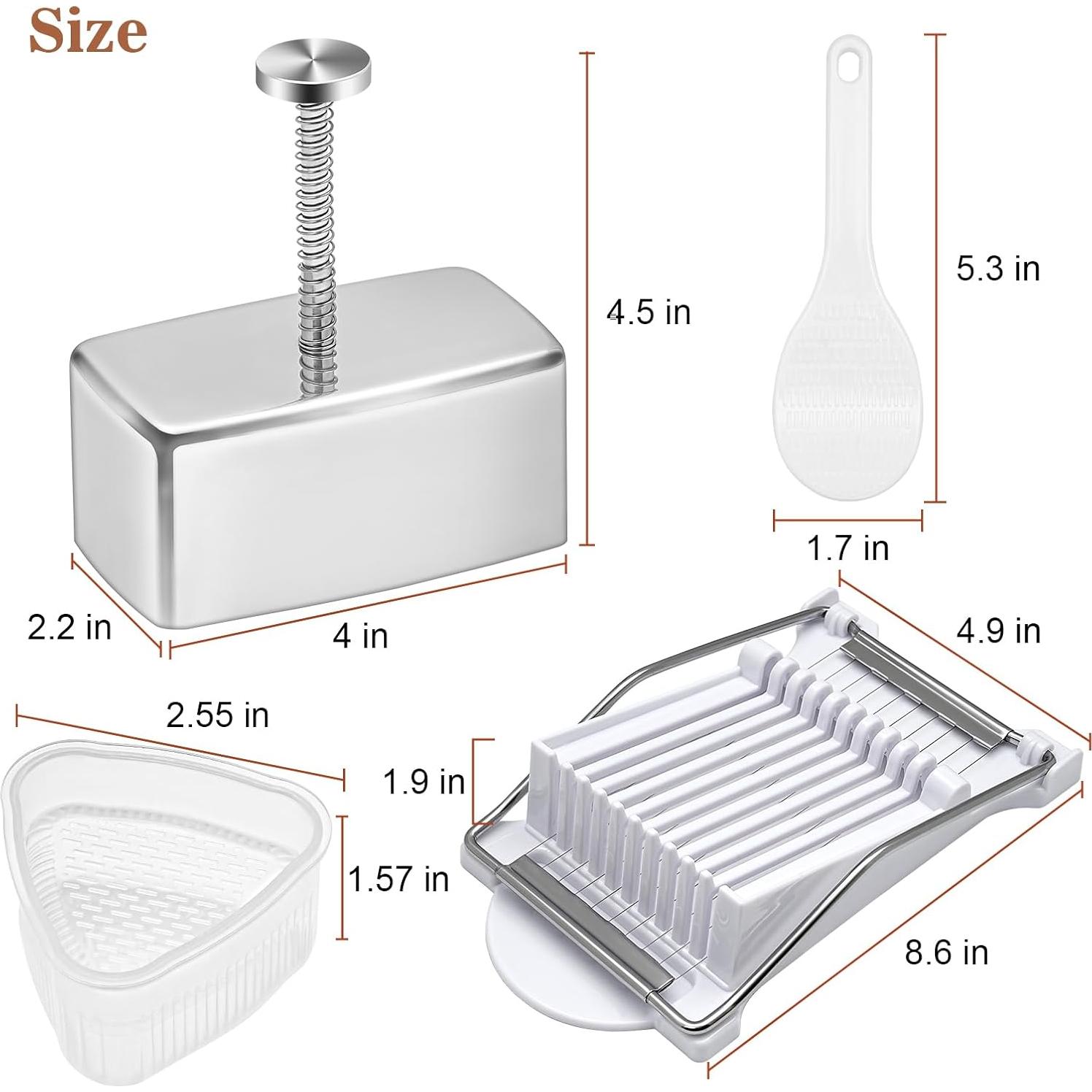 Kit de Molde de Musubi de Spam JehaYu - 4 Piezas Acero Inoxidable