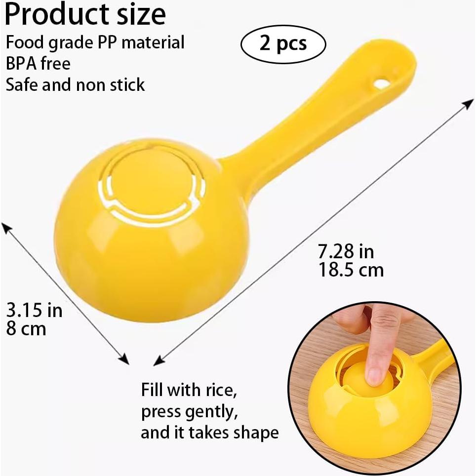 Molde de Cuchara de Arroz Amarillo 2 Piezas Tangseajiao