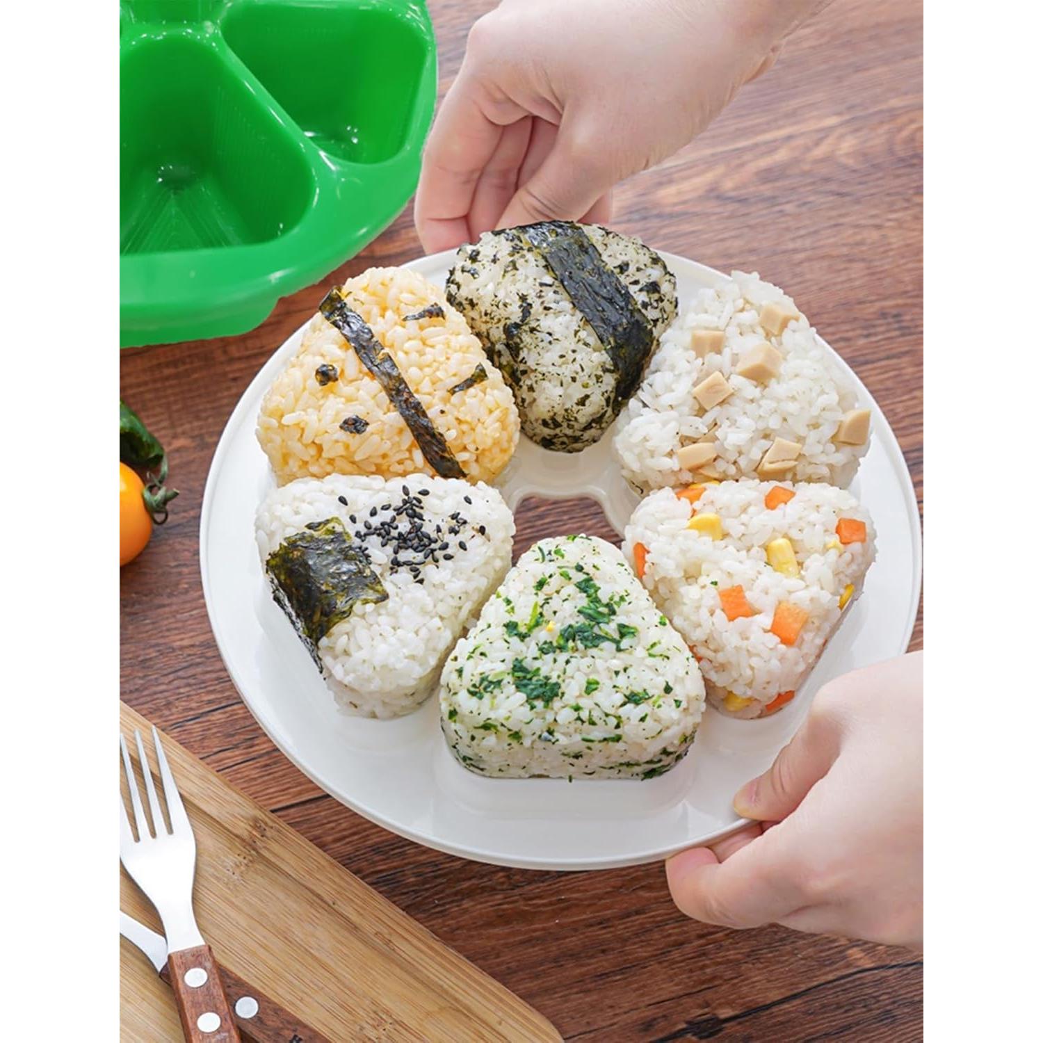 Molde de Onigiri 6 en 1 HIBILDER Verde - Sushi Triangular