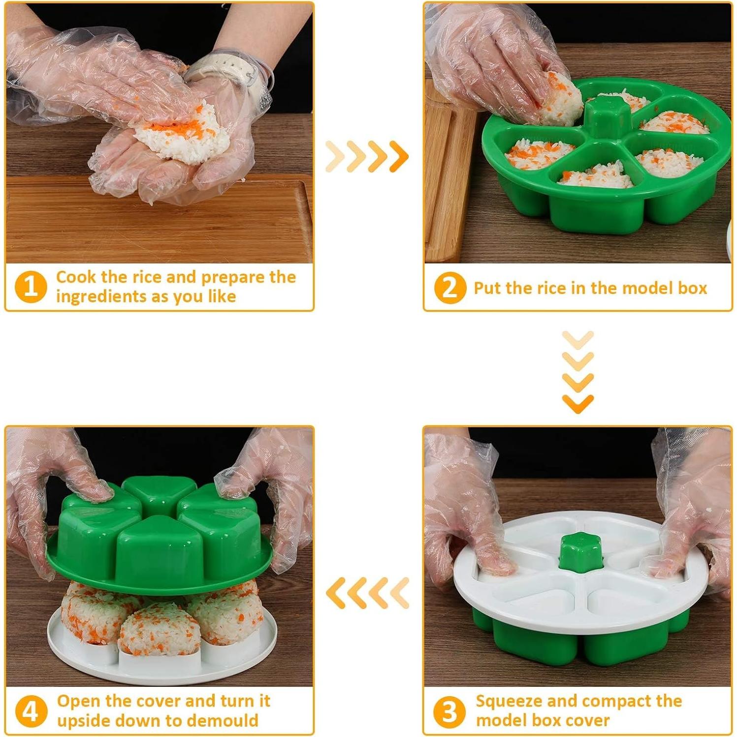 Molde de Onigiri 6 en 1 HIBILDER Verde - Sushi Triangular